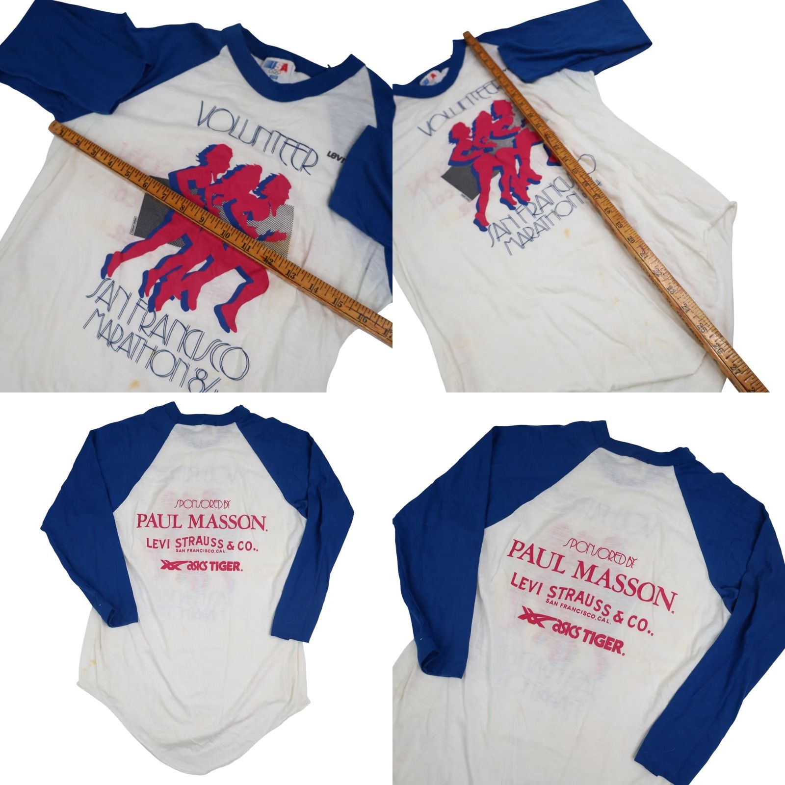 Vintage VINTAGE Levis San Francisco Marathon Volunteer Baseball Tee Shirt Mens Adult Medium White 1984 8/10 Size US M / EU 48-50 / 2 - 8 Thumbnail