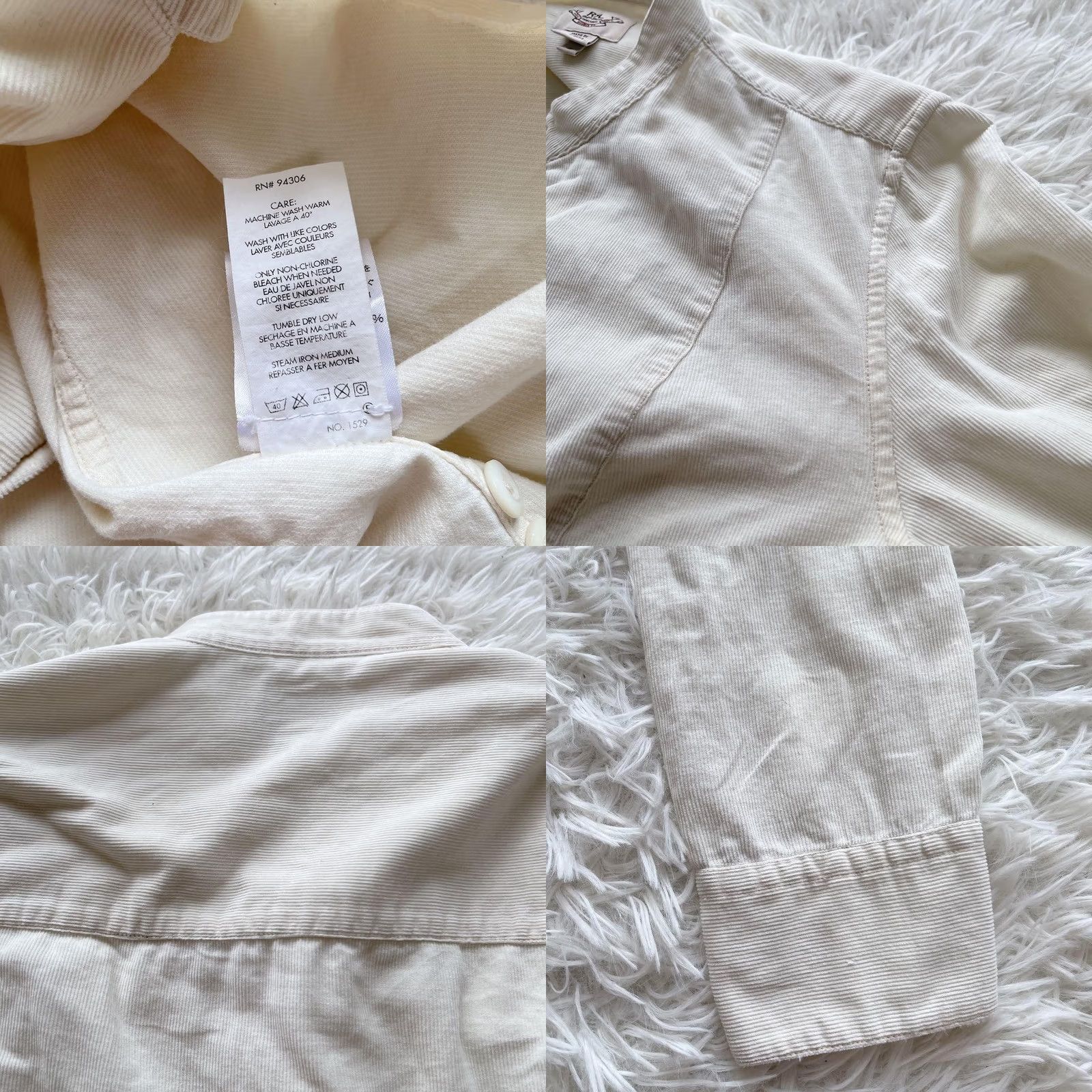 Ralph Lauren RRL RALPH LAUREN CORDUROY SHIRT SIZE S IVORY LONG SLEEVE BAND COLLAR USED MEN Size US S / EU 44-46 / 1 - 9 Thumbnail