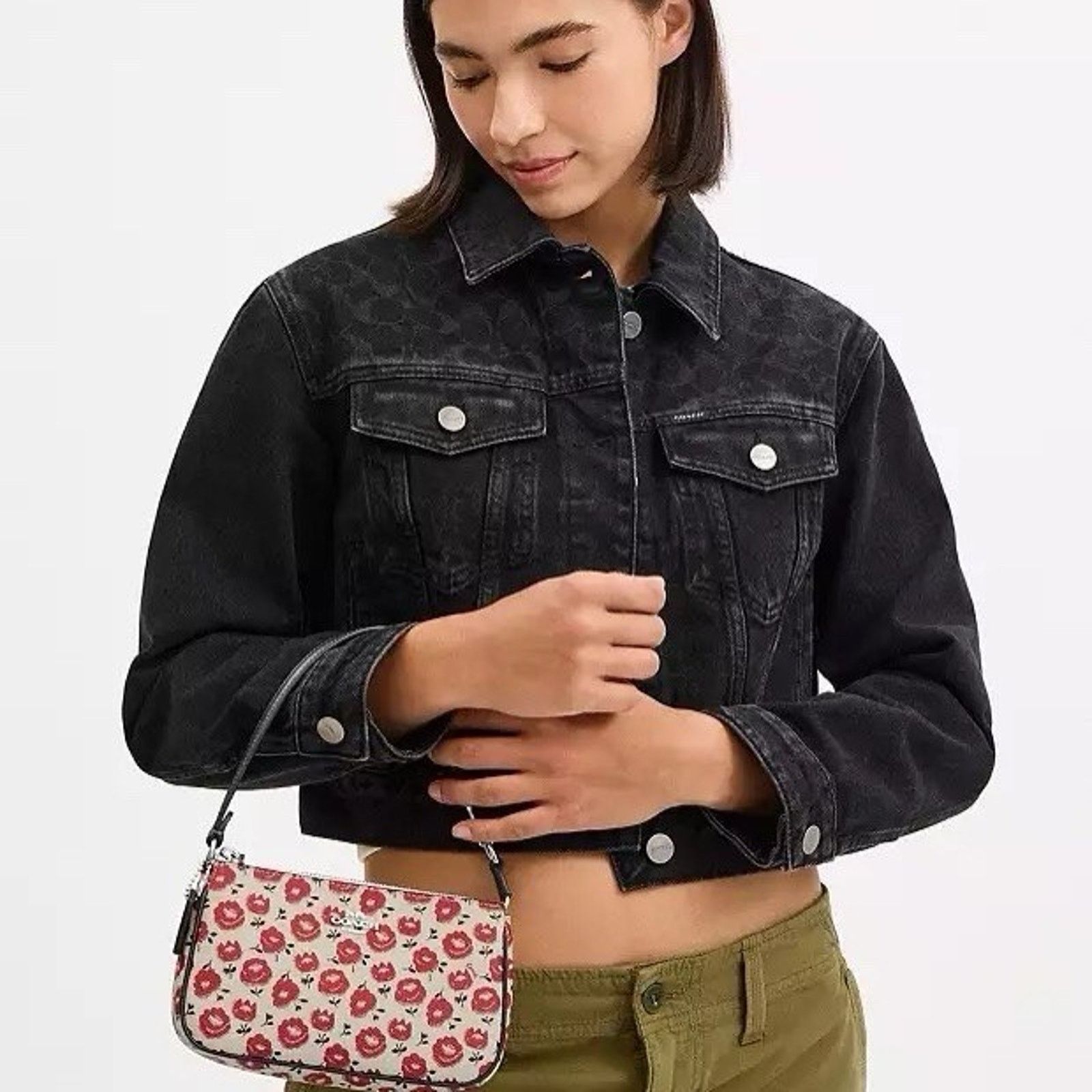 Coach NWT Coach Nolita 19 With Floral CBM74 Silver/Chalk/Black Size ONE SIZE - 9 Thumbnail