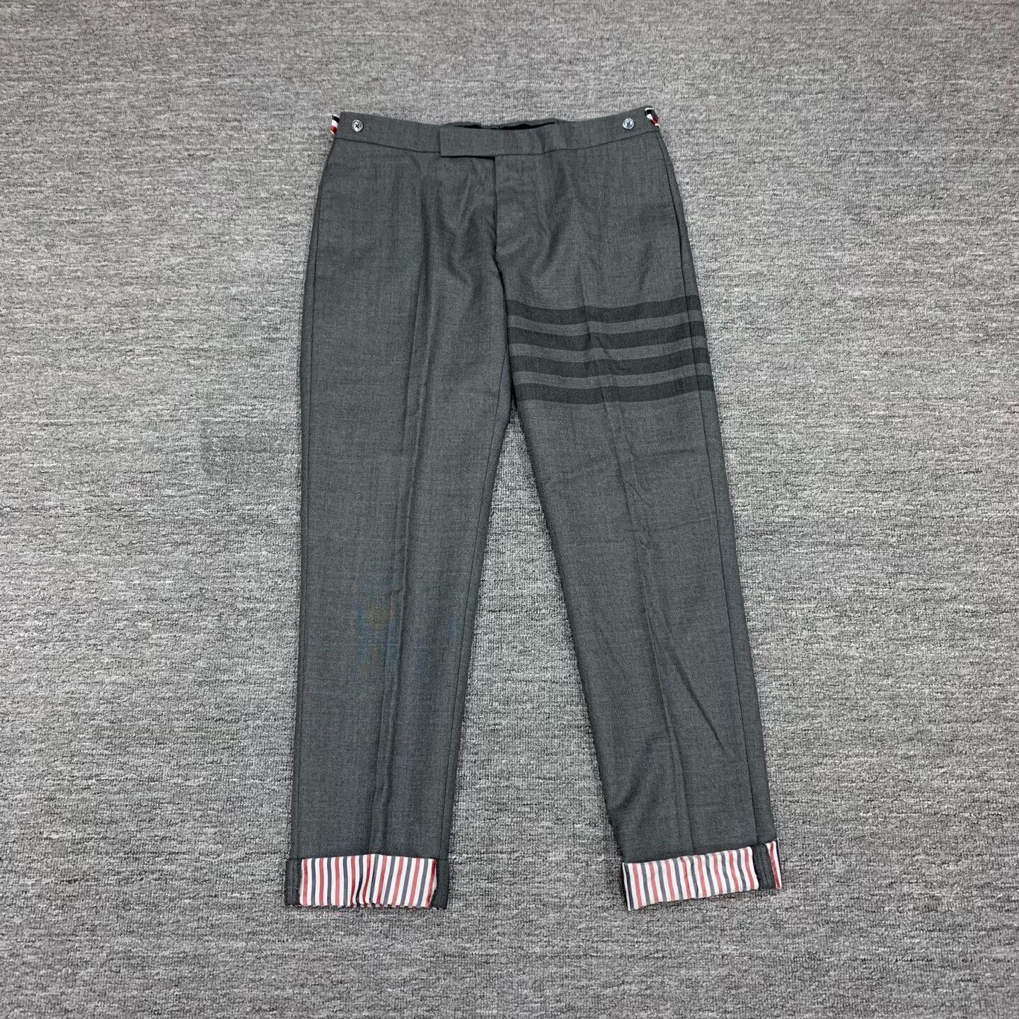 Thom Browne gray striped wool suit trousers by Thom Browne Size US 30 / EU 46 - 1 Thumbnail