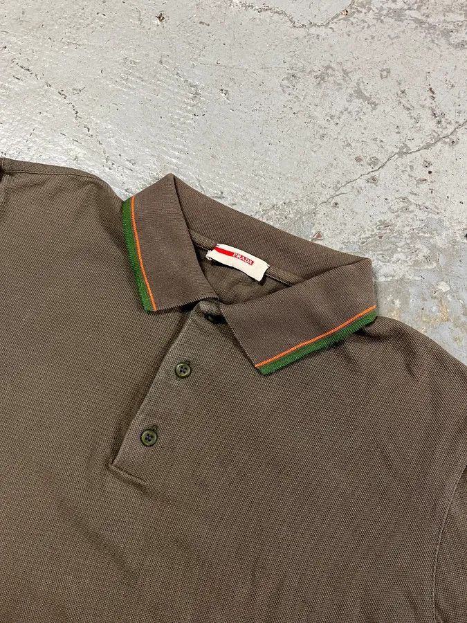 Prada 2000s Prada Linea Rossa Brown Polo Shirt Size US S / EU 44-46 / 1 - 5 Thumbnail