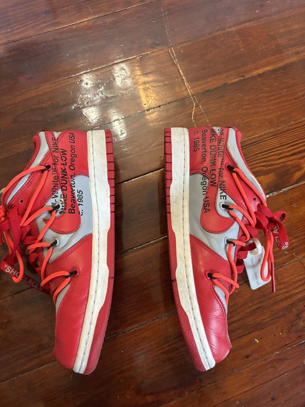 Nike × Off-White OFF-WHITE X DUNK LOW 'UNIVERSITY RED' Size US 7 / EU 40 - 3 Thumbnail