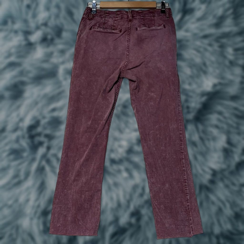 Vintage Anthropologie Pilcro Demilune Boot Utility Flare Pants Plum 00 Women Size 24" / US 00 / IT 34 - 1 Thumbnail
