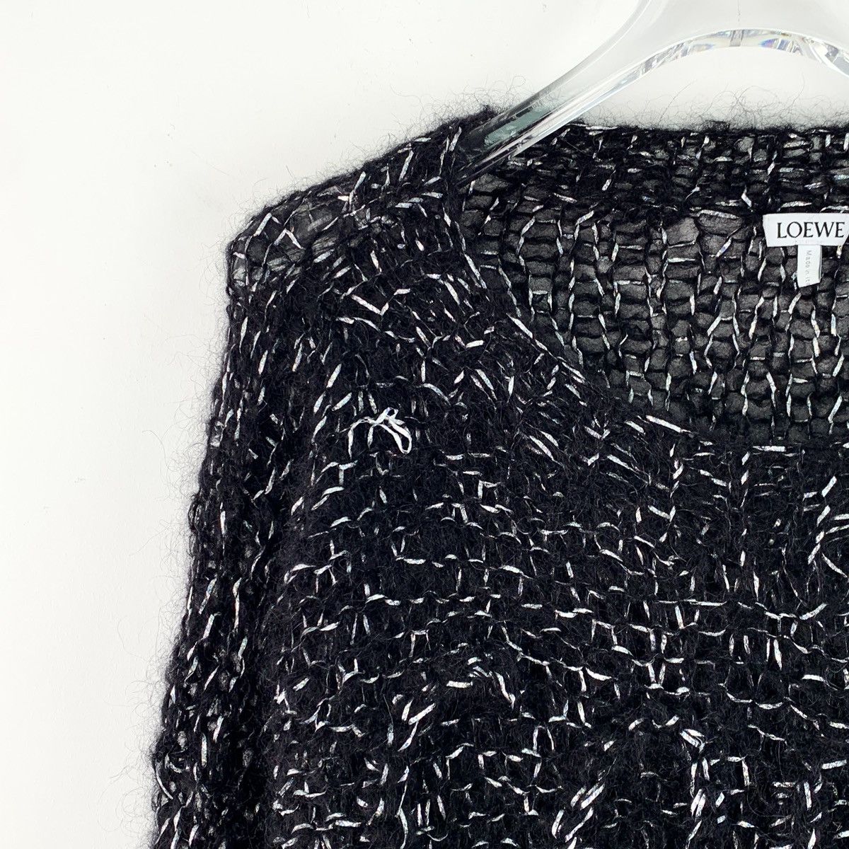 Loewe Loewe Black Mohair Crew Neck Long Sleeve Knit Sweater K26WX Size XS / US 0-2 / IT 36-38 - 3 Thumbnail