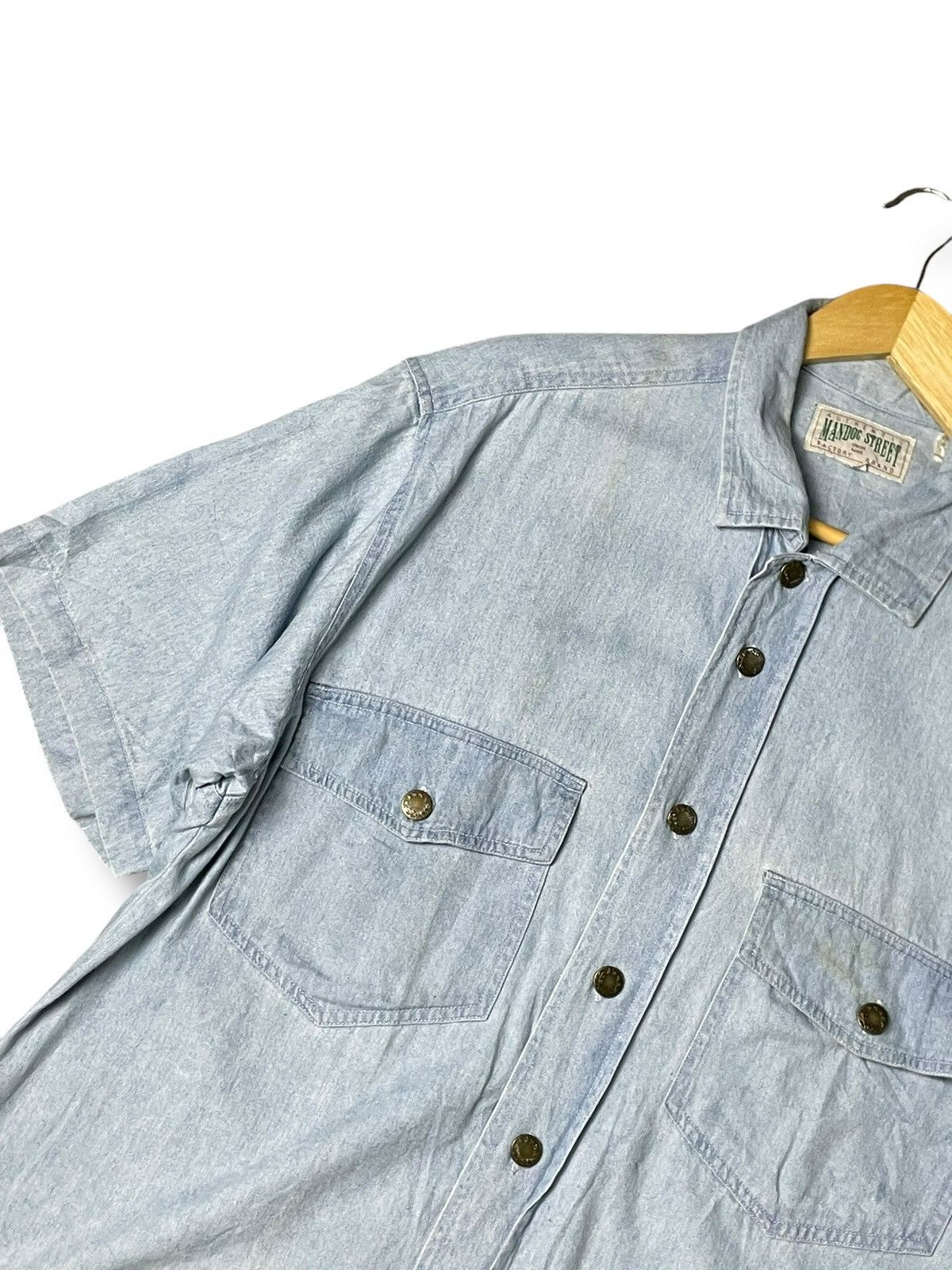 Japanese Brand × Vintage Authentic Mandoc Street Denim Button Up Shirts (82) Size US M / EU 48-50 / 2 - 2 Thumbnail