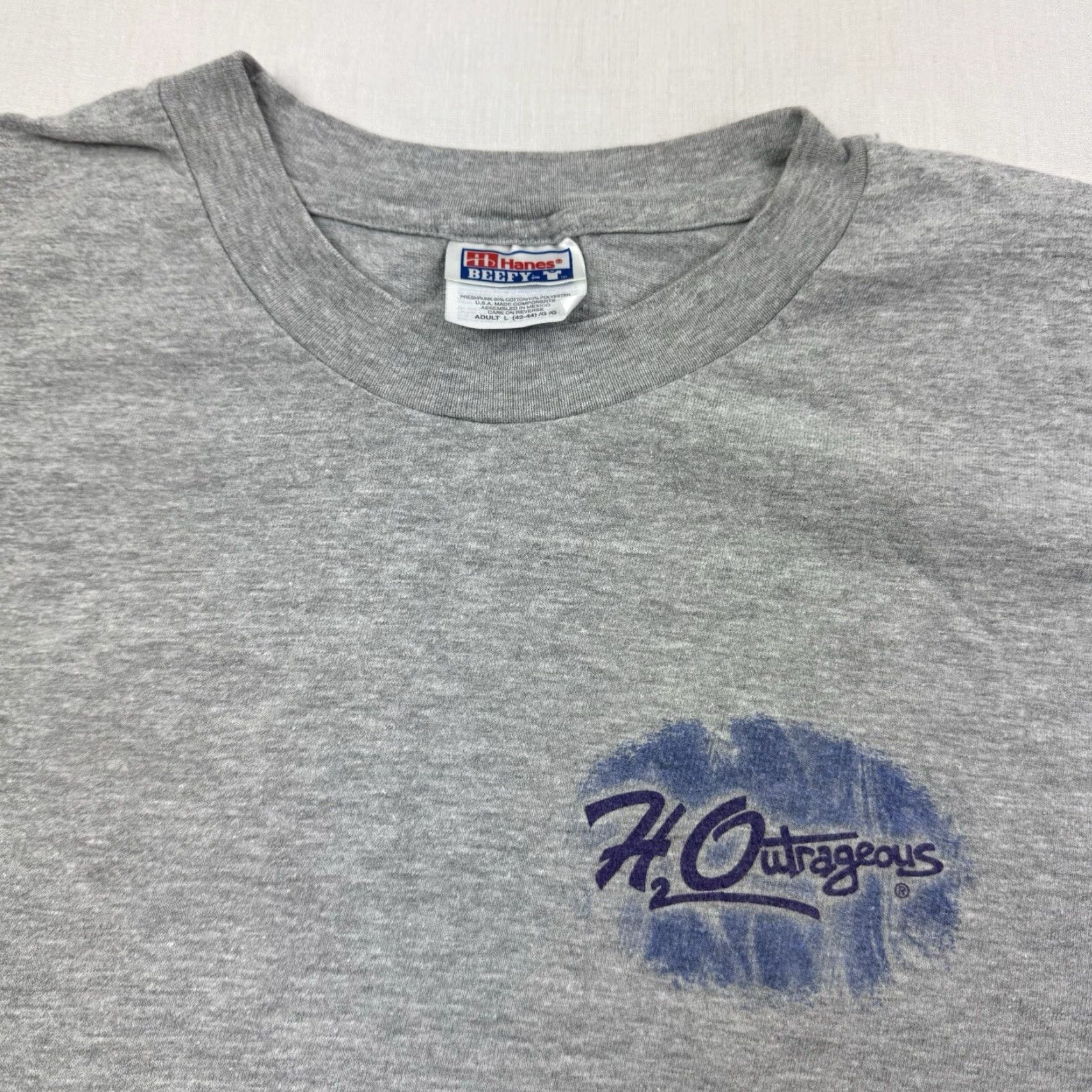 Hanes VINTAGE Hanes Surf T Shirt Adult Large Gray Beach 90s Ocean Sea Quote Mens Size US L / EU 52-54 / 3 - 4 Thumbnail