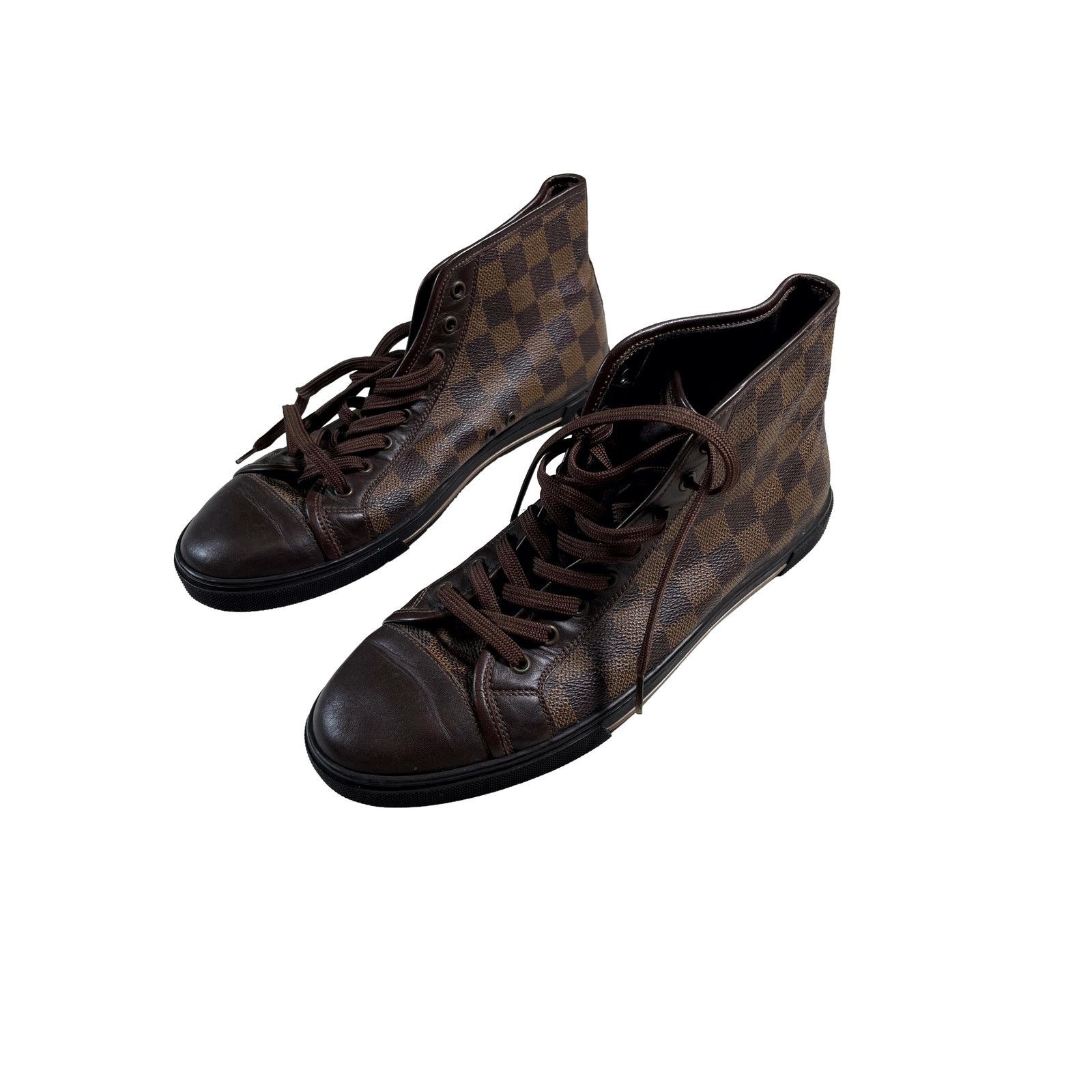 Louis Vuitton Louis Vuitton Damier High Top Brown Sneakers Size US 7.5 / EU 40-41 - 3 Thumbnail