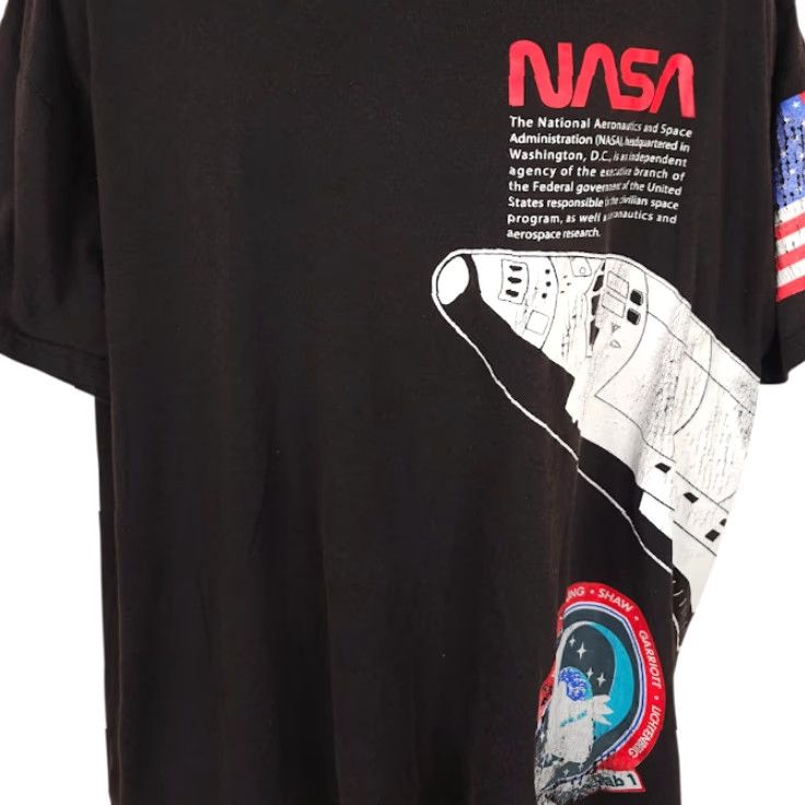 NASA NASA T Shirt Mens 3XL Black Apollo 11 Moon Landing Space Shuttle Shirt Mens Black NASA 3XL Size US XXL / EU 58 / 5 - 2 Thumbnail