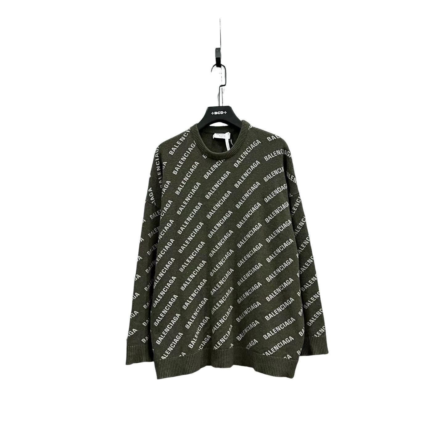 Balenciaga Balenciaga Allover Logo Knit Sweater Size 3 Size US L / EU 52-54 / 3 - 1 Thumbnail
