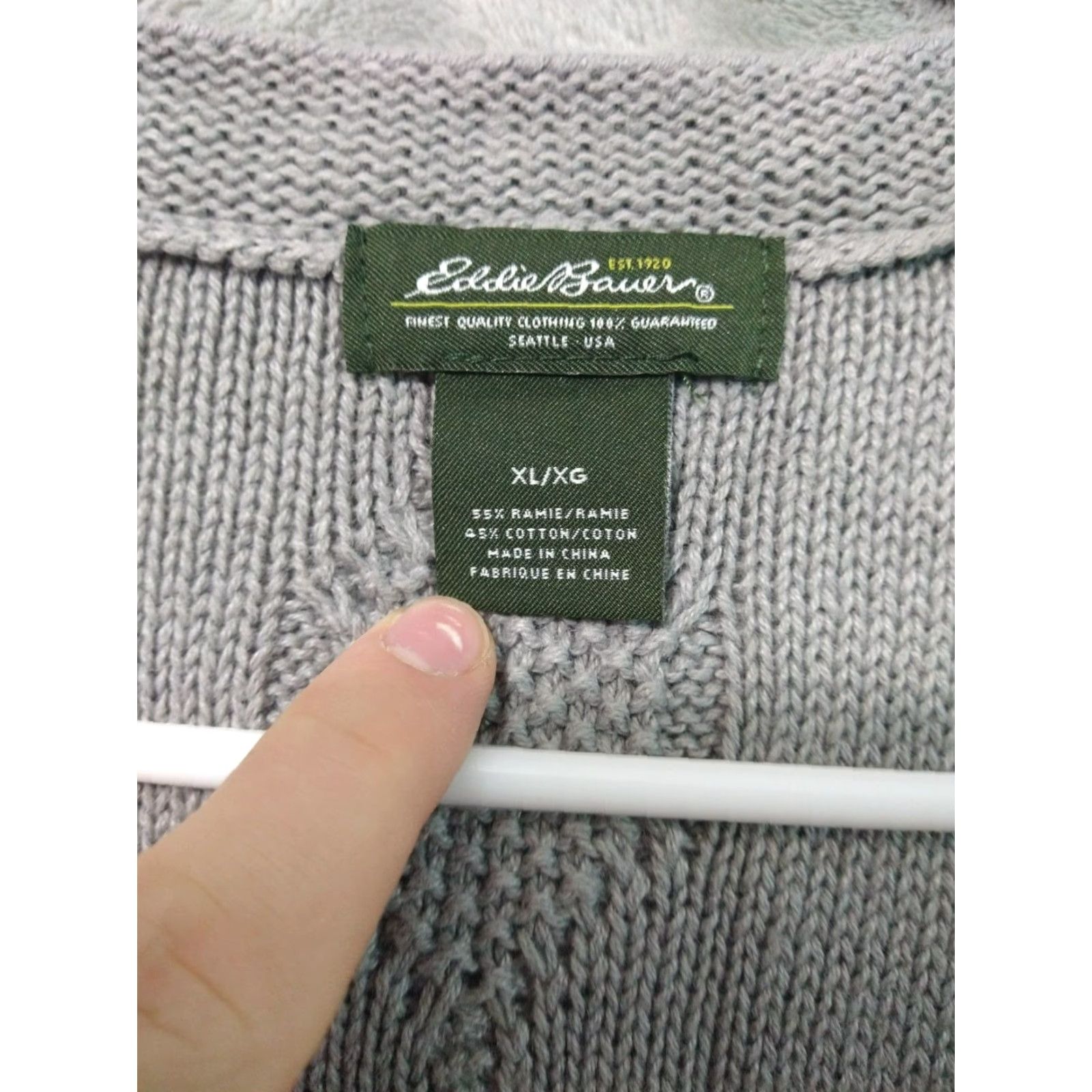 Eddie Bauer Eddie Bauer Cardigan Women XL Gray Belted Cable Knit Open Front Boho Sweater Womens Size XL / US 12-14 / IT 48-50 - 5 Thumbnail