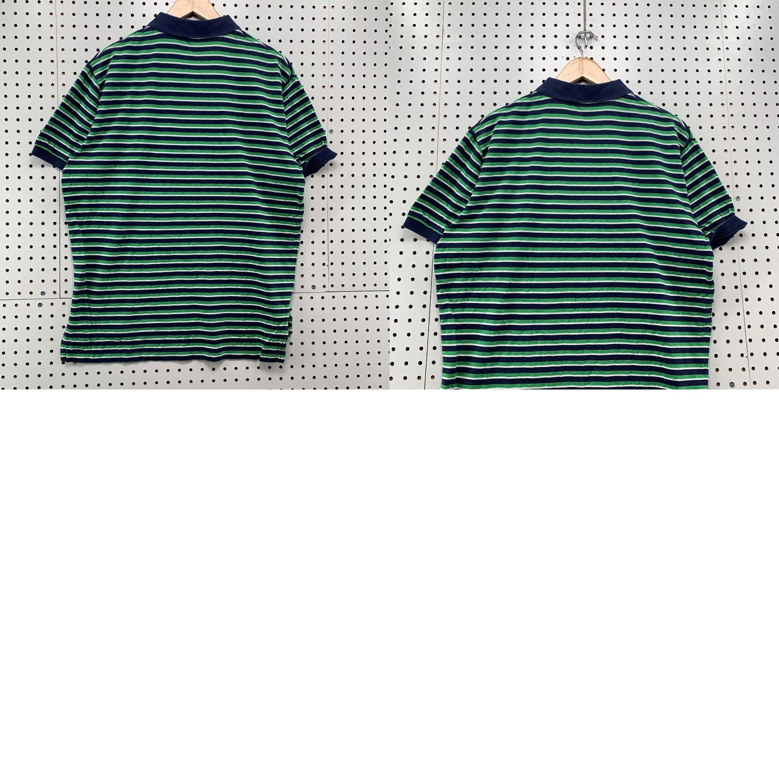 Polo Ralph Lauren Polo Ralph Lauren Polo Shirt Large Mens Green Blue Striped Orange Pony 23x27 Size US L / EU 52-54 / 3 - 9 Thumbnail