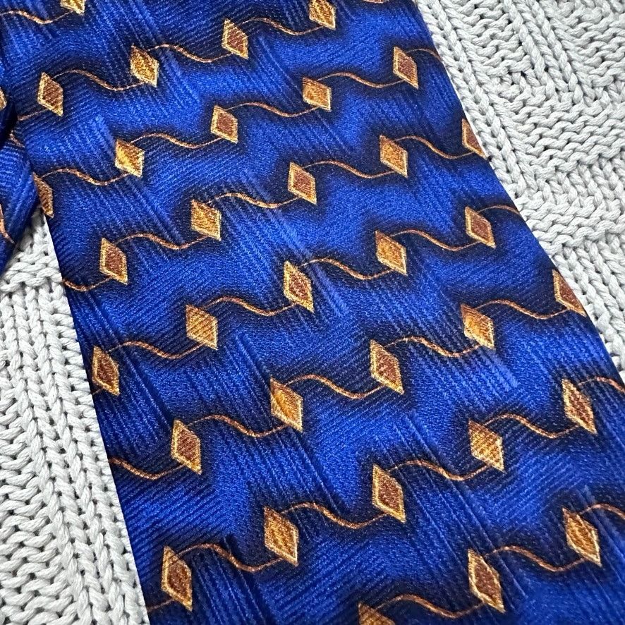 Nordstrom Vintage Nordstrom royal blue abstract geometric silk tie Size ONE SIZE - 2 Thumbnail