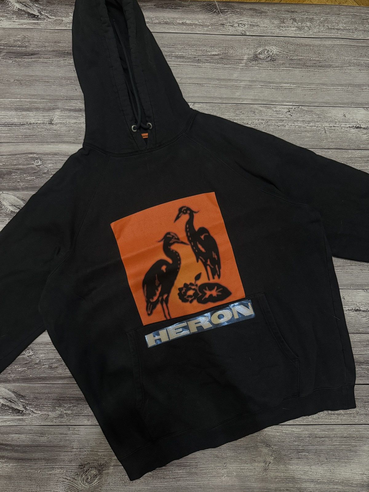 Heron Preston Heron Preston Crane Hoodie Black Orange Logo XL Faded Size US XL / EU 56 / 4 - 1 Thumbnail
