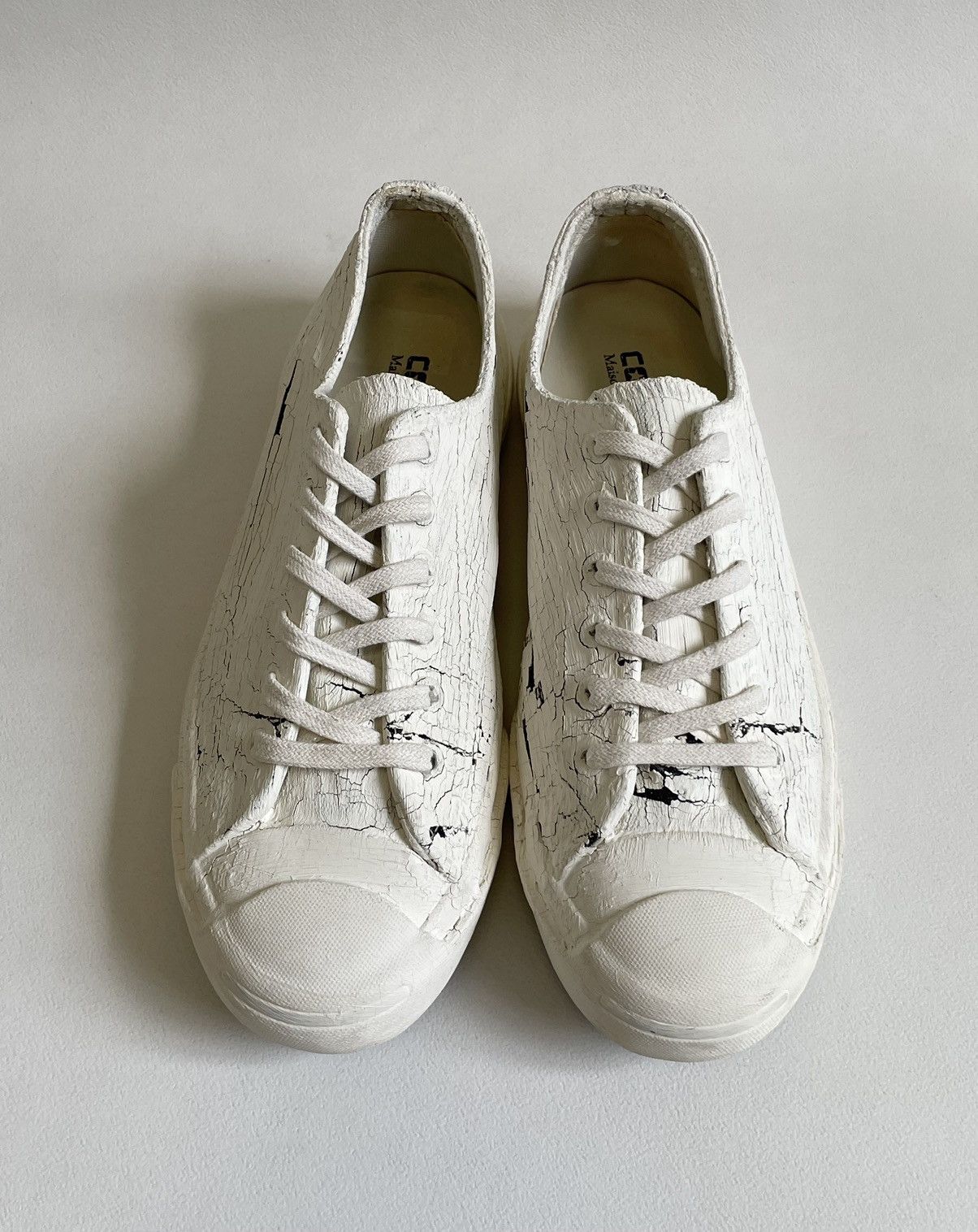 Converse × Maison Margiela S/S 14 White Painted Converse Sneakers Size US 8.5 / IT 38.5 - 8 Thumbnail