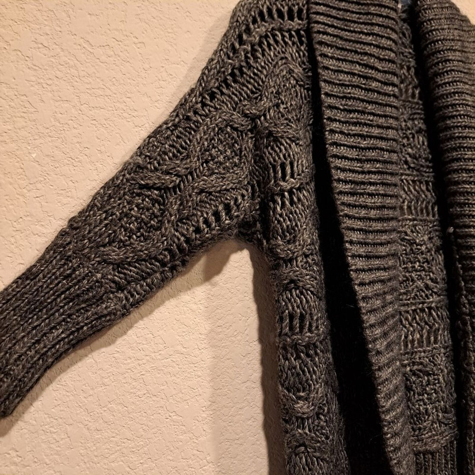 Express Express Y2K wool blend cable knit gray cardigan sweater XS Size XS / US 0-2 / IT 36-38 - 7 Thumbnail