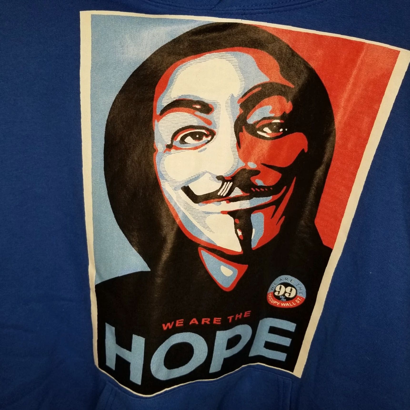 Jerzees Jerzees Hoodie Mens L Blue We Are The Hope Occupy Wall St. Pullover Size US L / EU 52-54 / 3 - 2 Thumbnail