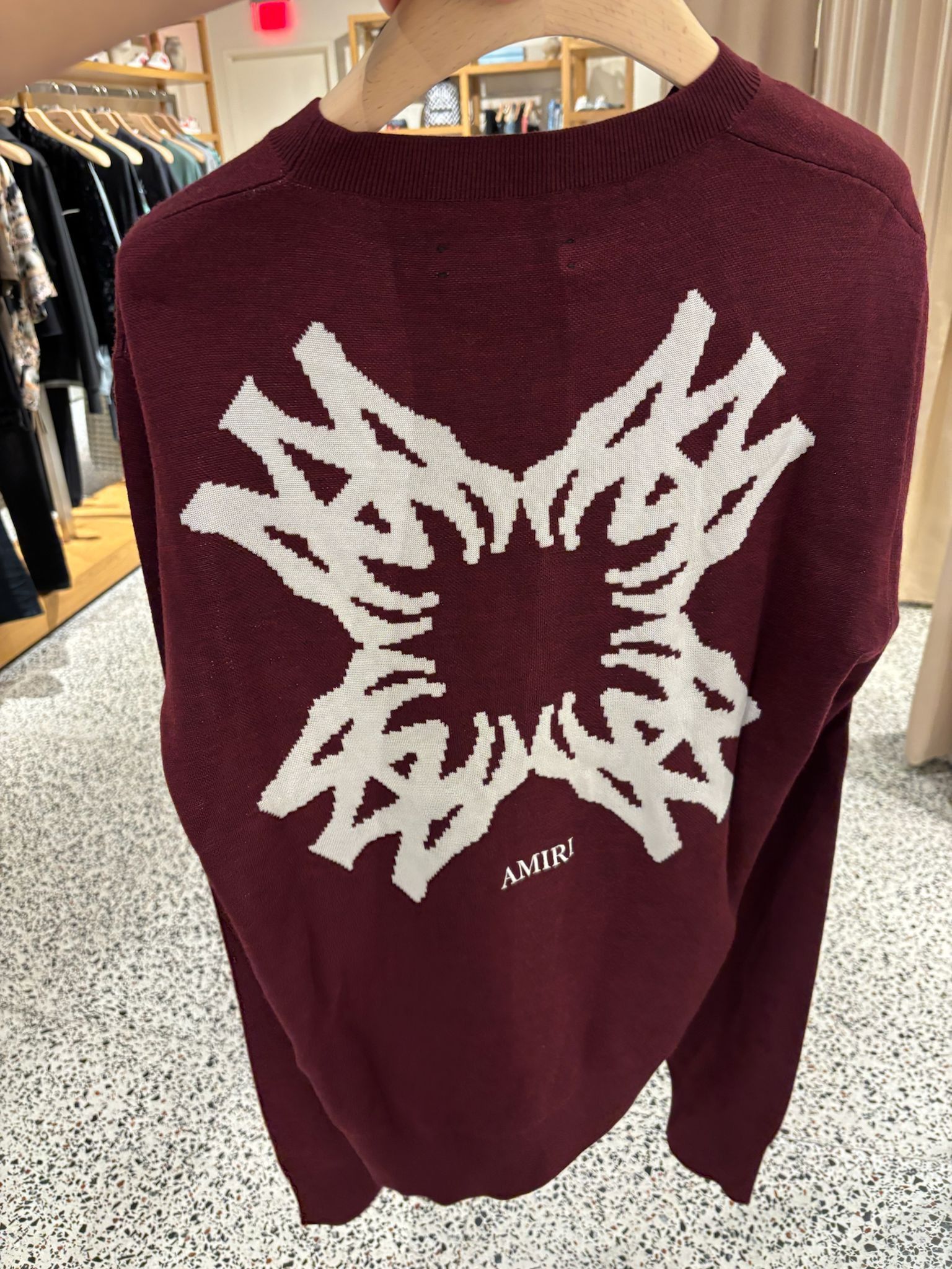 Amiri o1orln1125 MA Quad Crewneck Sweater in Burgundy Size US XL / EU 56 / 4 - 2 Thumbnail