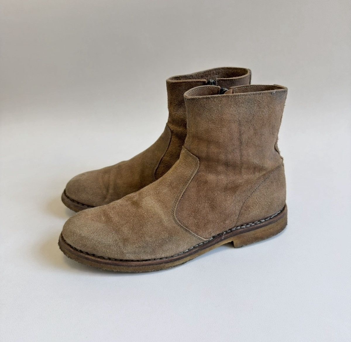 Maison Margiela S/S 14 Distressed Suede Western Boots Size US 9 / EU 42 - 1 Thumbnail