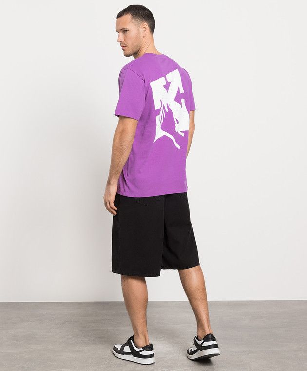 Off-White o1gr1nt0125 Hand Arrow Slim S/S T-Shirt in Orchid Size US XXS / EU 40 - 2 Thumbnail