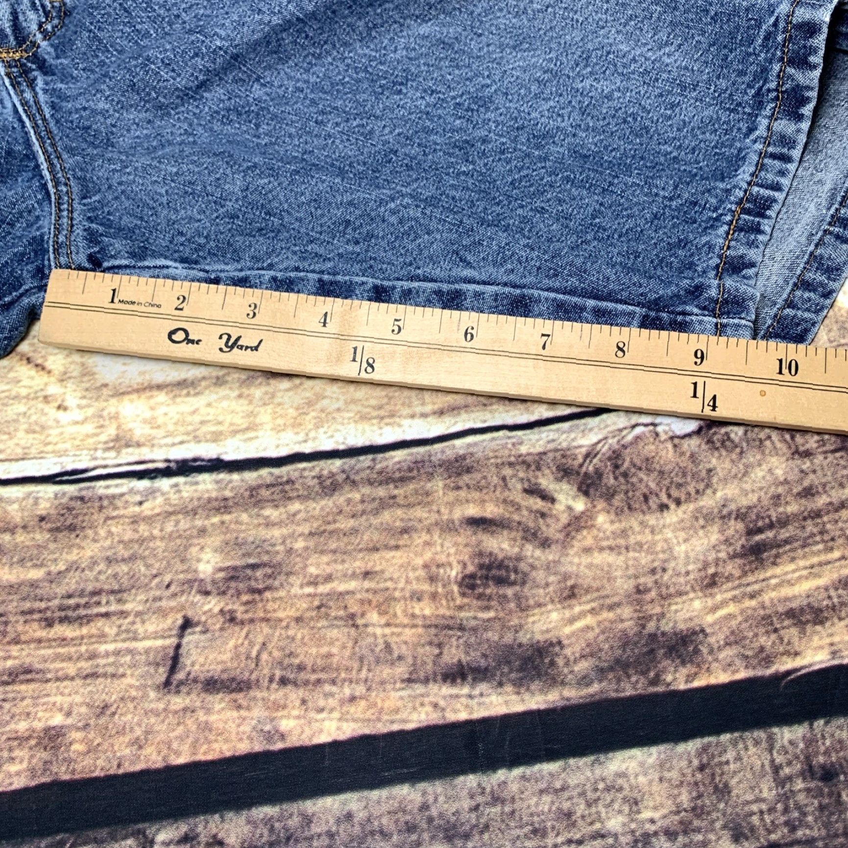 Denime Rustler Denim Jean Carpenter Shorts 100% Cotton Size 36 Work Cargo workwear Mens Shorts 80s 90s Blue Cotton Pockets Regular Inseam 10 Short Size US 44 / EU 60 - 5 Thumbnail