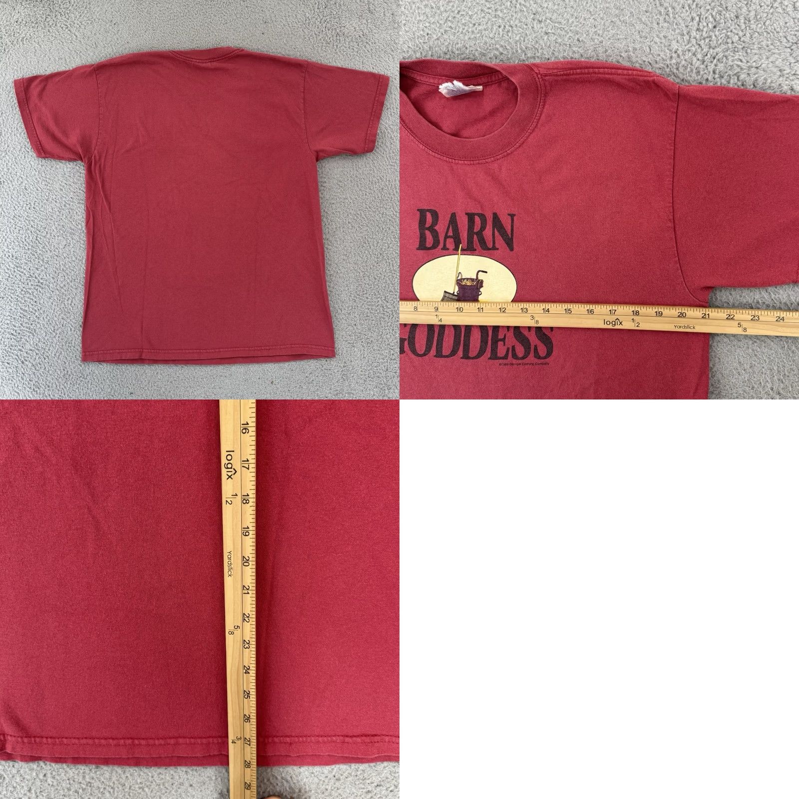 Gildan VINTAGE Gildan Ultra Cotton Shirt Mens L Red Short Sleeve 90s Barn Farmer Graphic Print 1990s Size US L / EU 52-54 / 3 - 8 Thumbnail