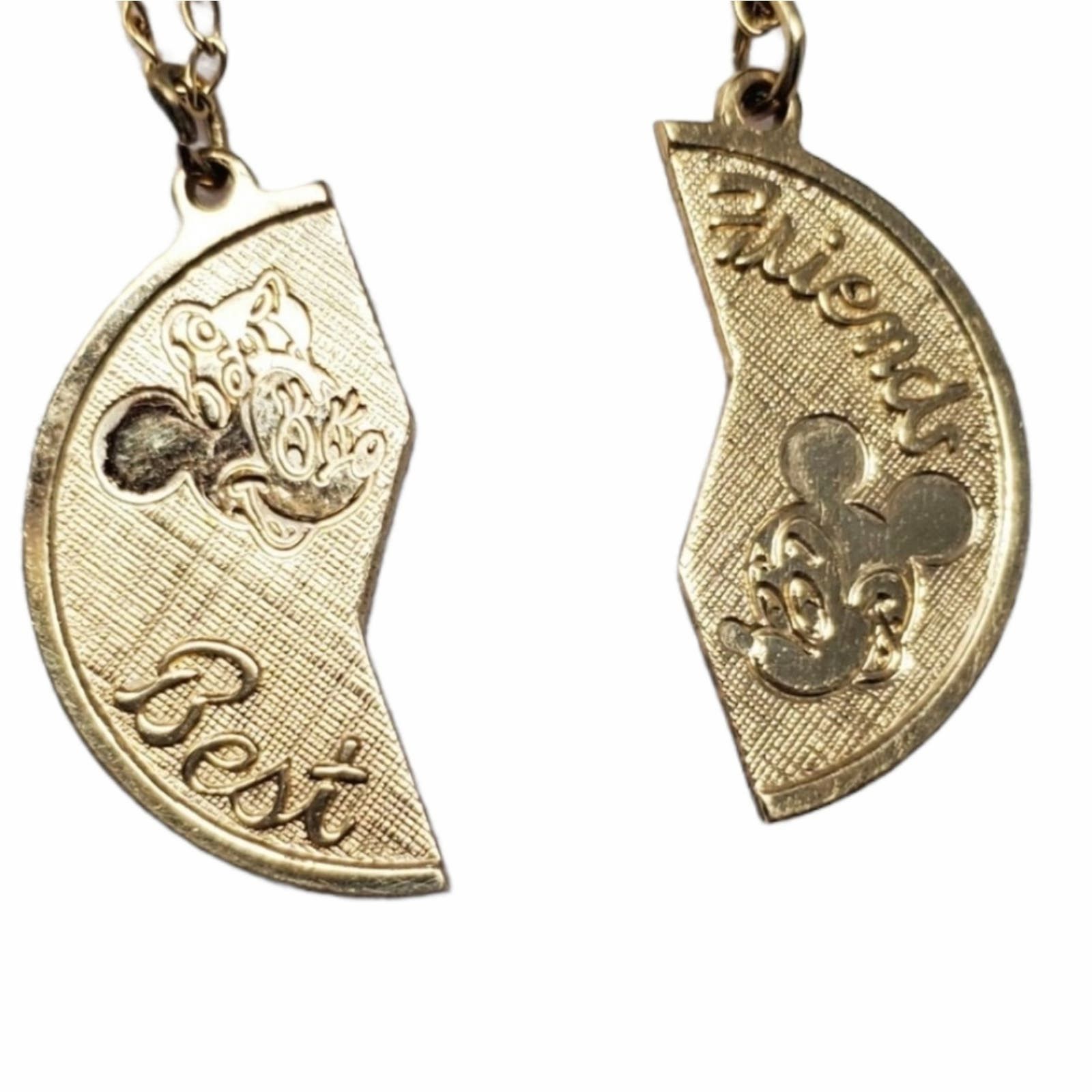 image of Disney Minnie Mickey Best Friends 14K Gold Necklaces, Women's