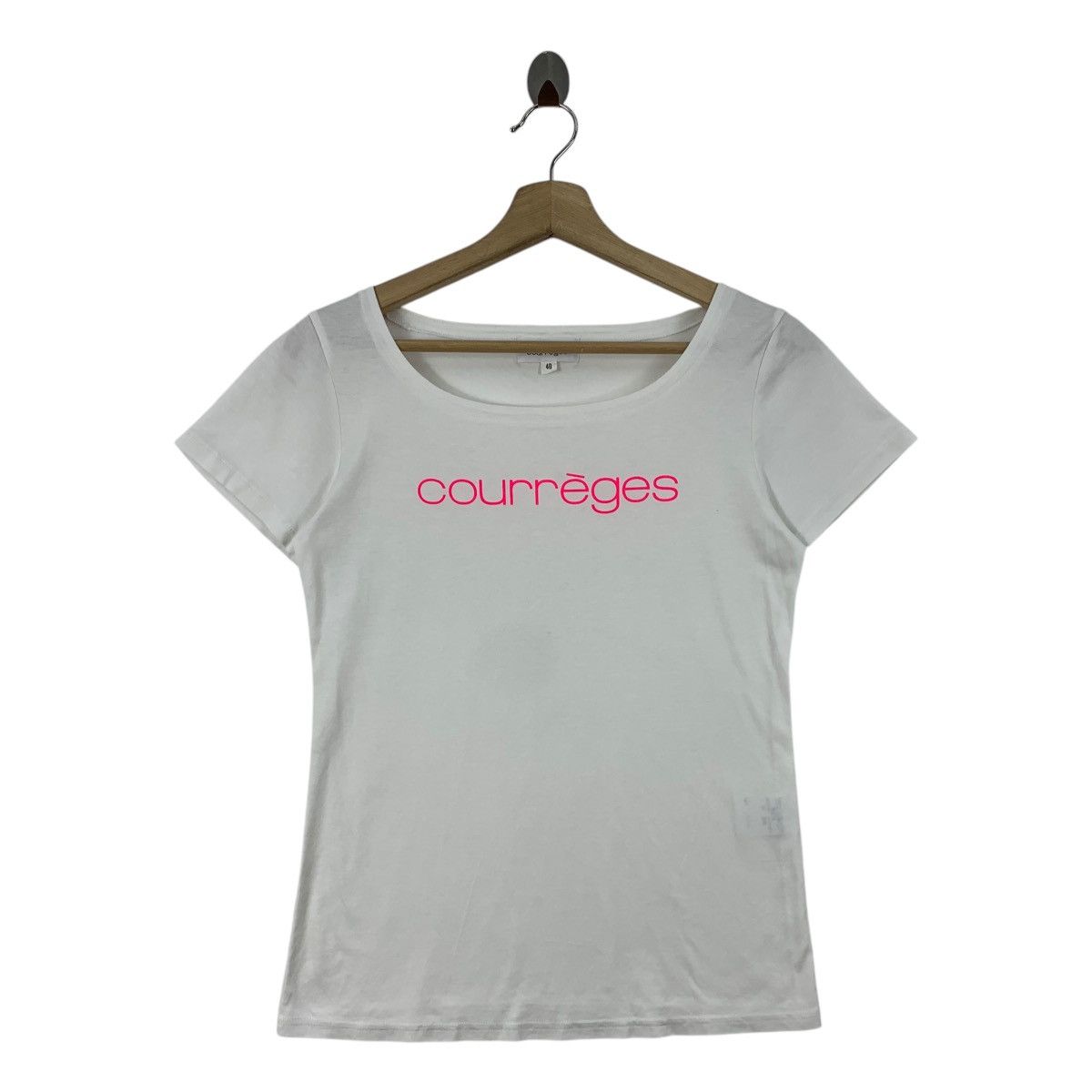 Courreges × Vintage Vintage COURREGES spellout logo women tee Size XS / US 0-2 / IT 36-38 - 1 Thumbnail