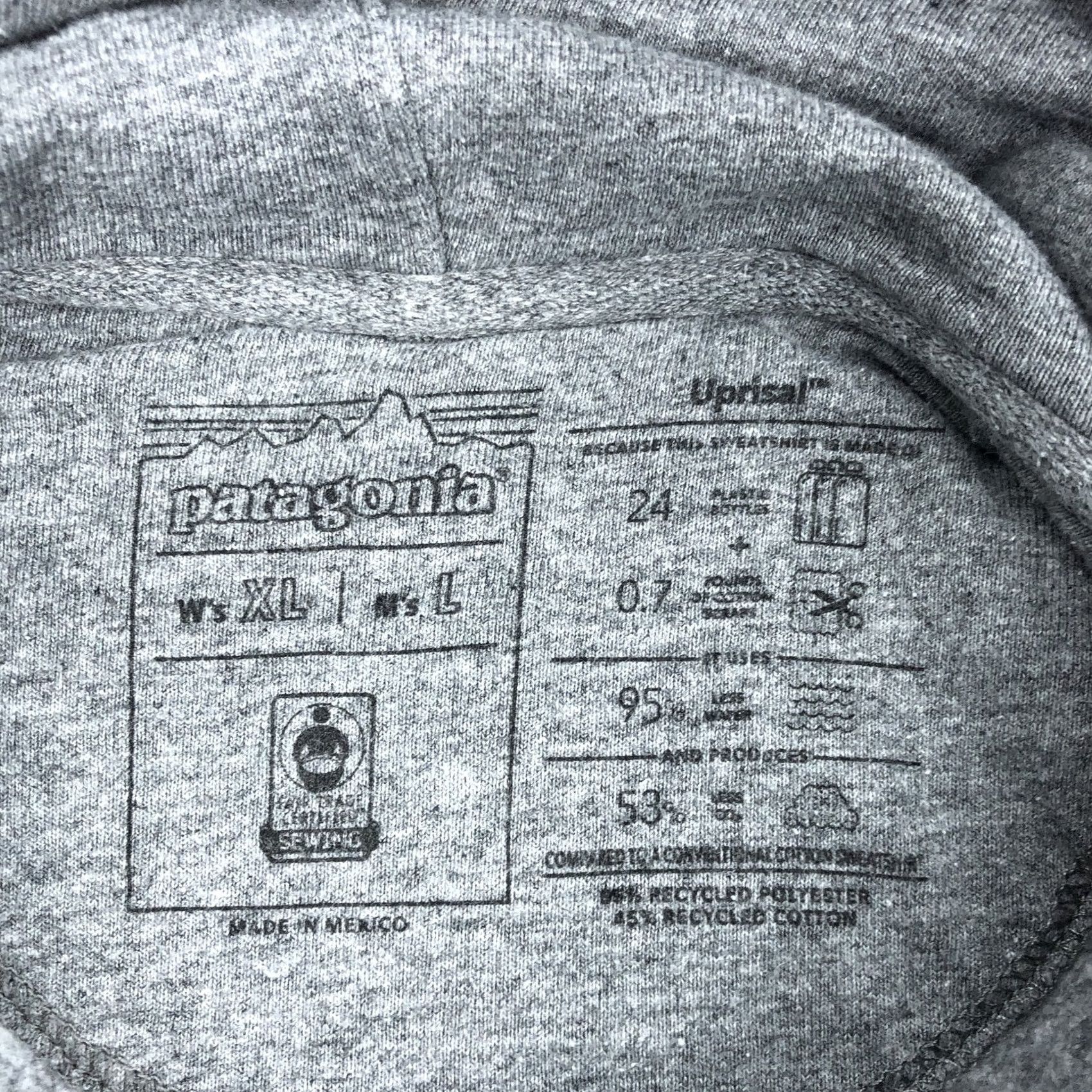 Patagonia Patagonia Pullover Hoodie Sweatshirt Gray L Men's Uprisal Logo Graphic Print Hooded Fleece Pocket Sweatshirt Activewear Casual Hiking Size US L / EU 52-54 / 3 - 5 Thumbnail