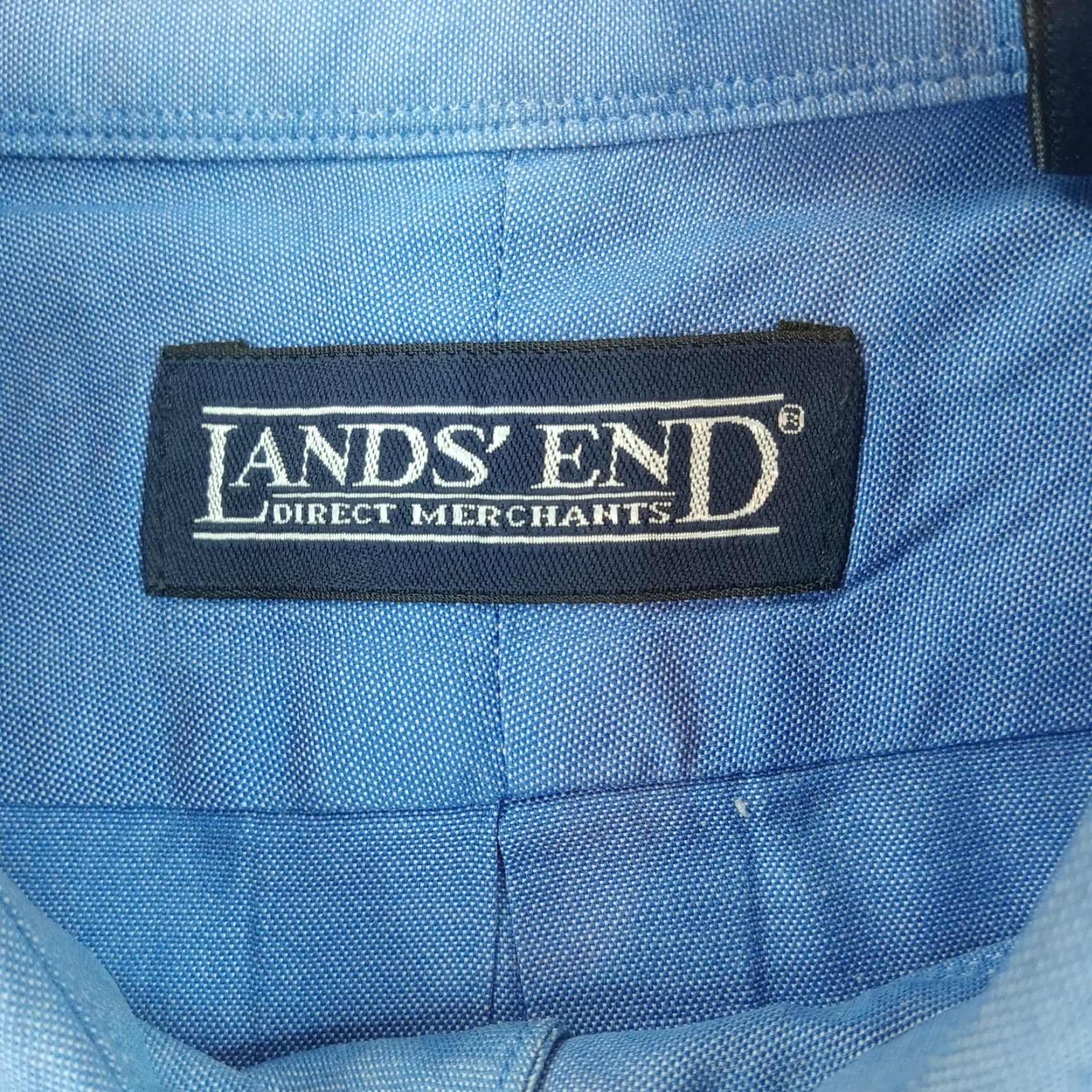 Lands' End Lands' End Shirt Mens 16.5-37 Tall Blue Long Sleeve Button-Up Casual Pocket Size US XL / EU 56 / 4 - 5 Thumbnail