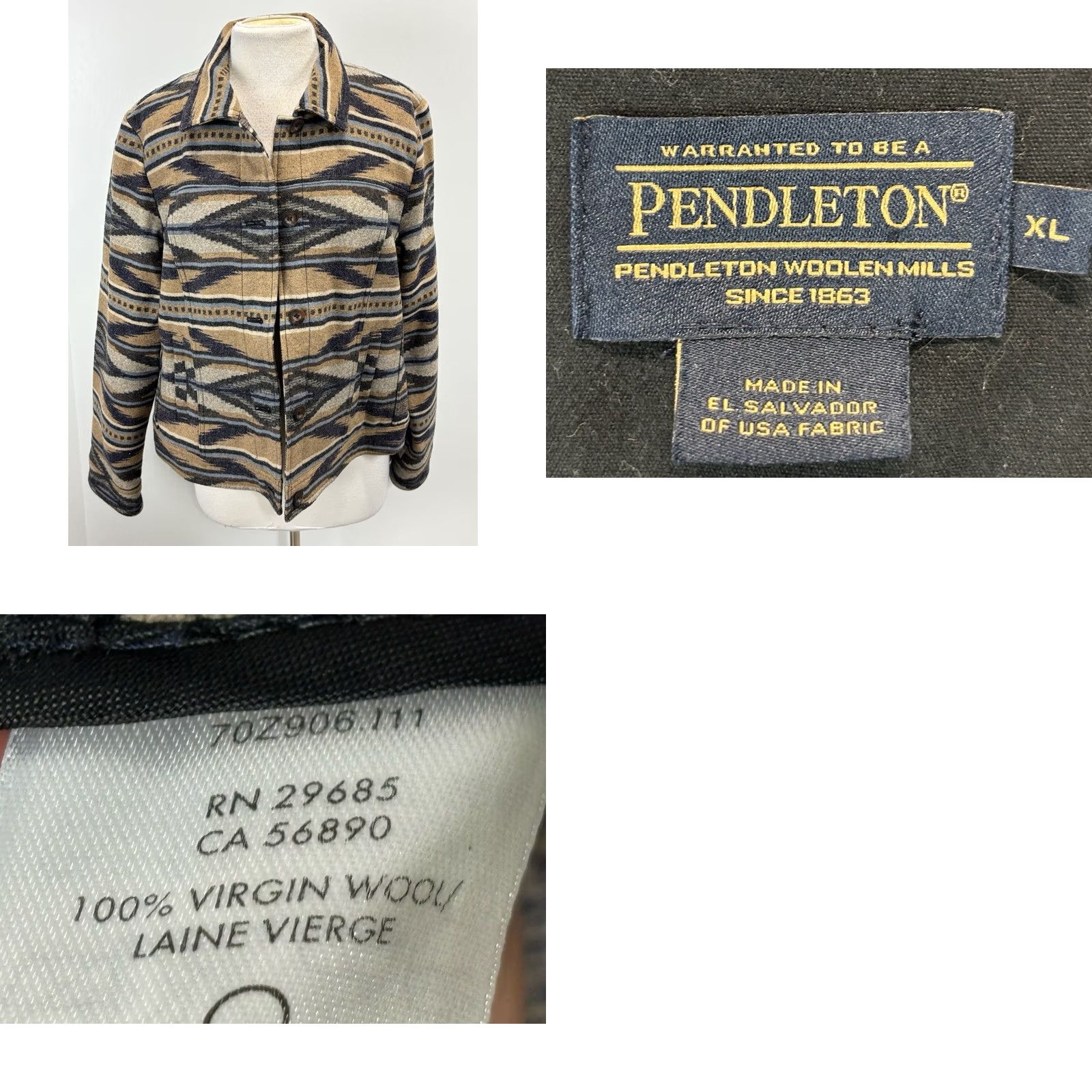 Pendleton Pendleton Coat Womens XL Willa Wool Blue Multi Southwest Aztec Harding Overcoat Pockets Classic Designer Nature Southwestern USA Western Pretend Size XL / US 12-14 / IT 48-50 - 8 Thumbnail