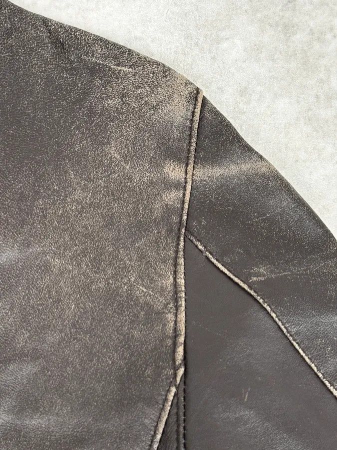 Daniele Alessandrini 2000s Daniele Alessandrini Cropped Brown Leather Jacket Size US S / EU 44-46 / 1 - 9 Thumbnail