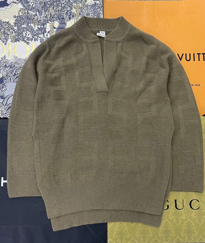 Hermes Hermes Green Wool Knit Sweater Size US M / EU 48-50 / 2 - 1 Thumbnail