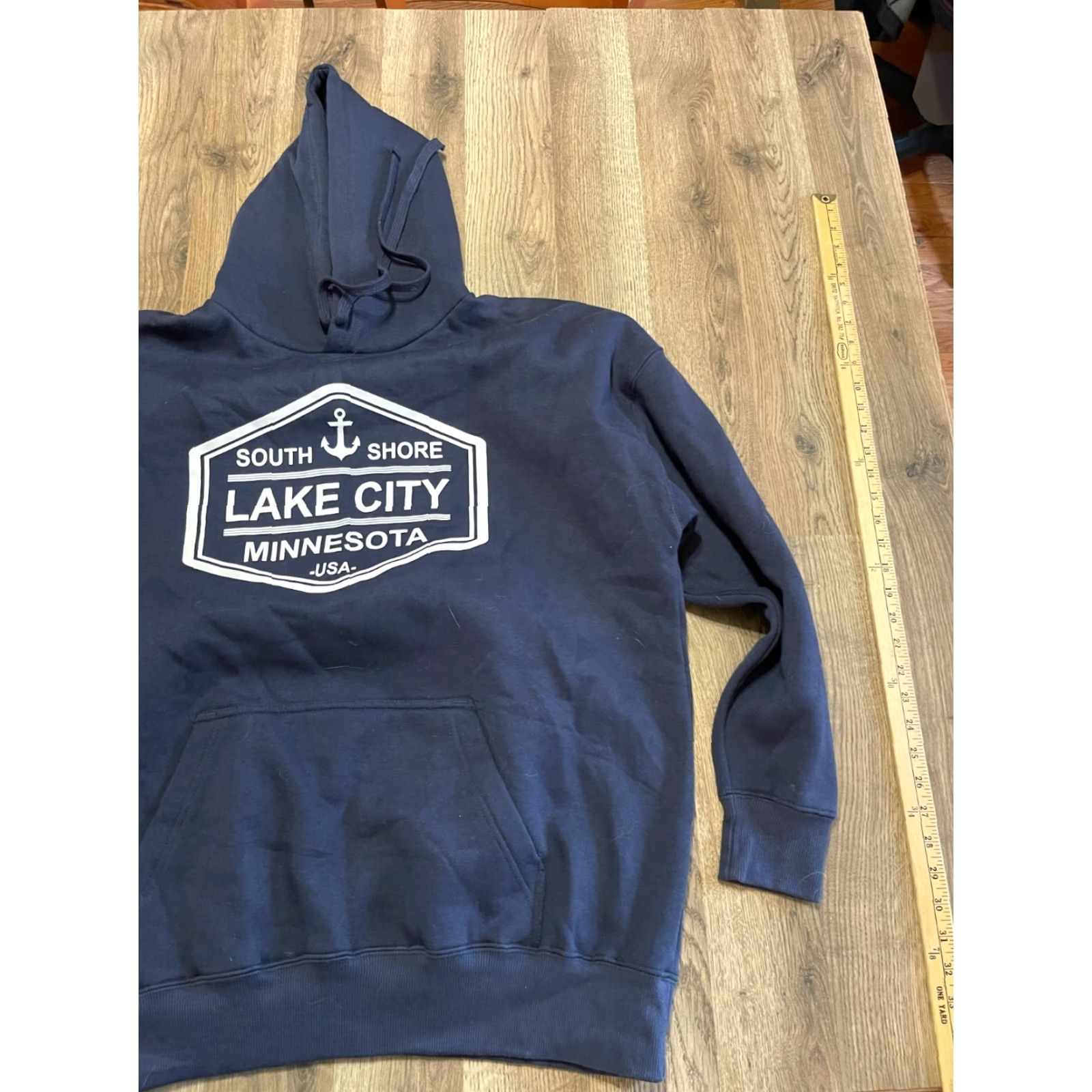 Vintage A4 Hoodie Men 2XL Navy Blue Pullover City Minnesota South Shore Lake City Pullover Hoodie 2XL Navy A4 Mens City Pullover Shirt? Size US XXL / EU 58 / 5 - 3 Thumbnail