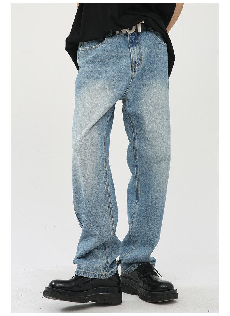 Japanese Brand × Jean Japanese retro straight casual distressed jeans Size US 32 / EU 48 - 1 Thumbnail