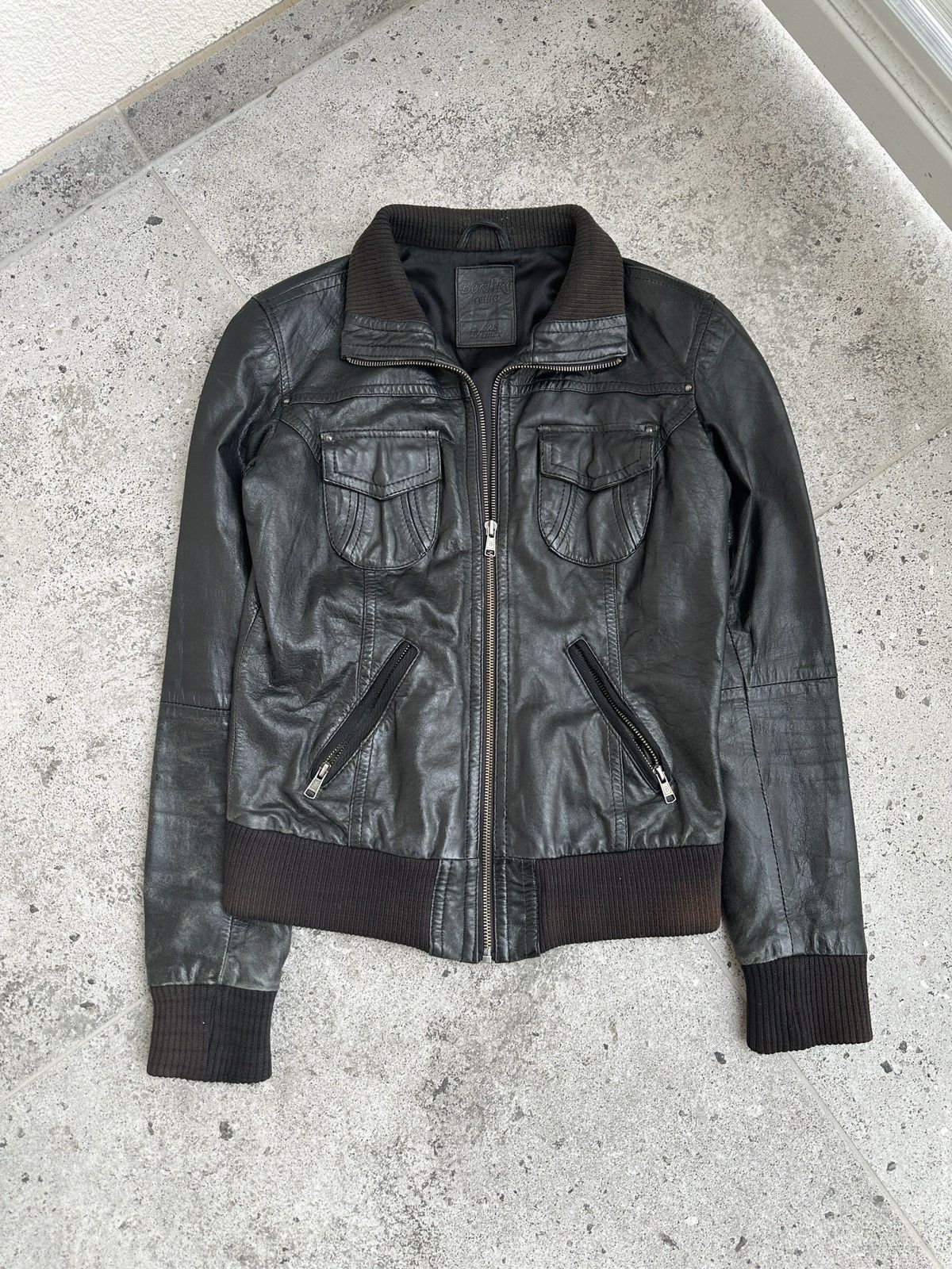 Vintage 2000s Y2K Leather Biker Jacket in Black, Men's (Size M) — image 5 of 6