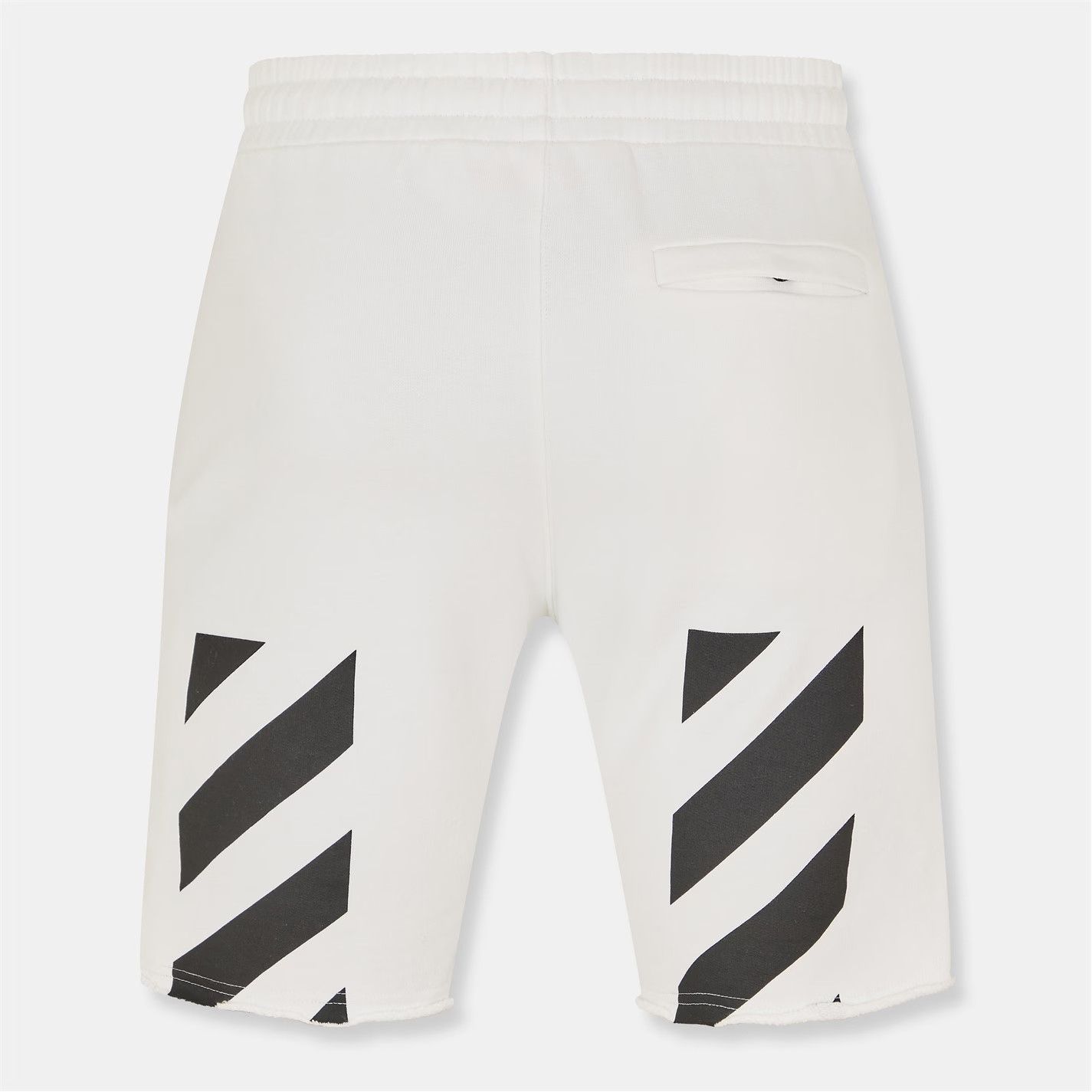 Off-White o1g2r1mq0326 Diag Arrow Fleece Jogger Shorts in White Size US 28 / EU 44 - 2 Thumbnail