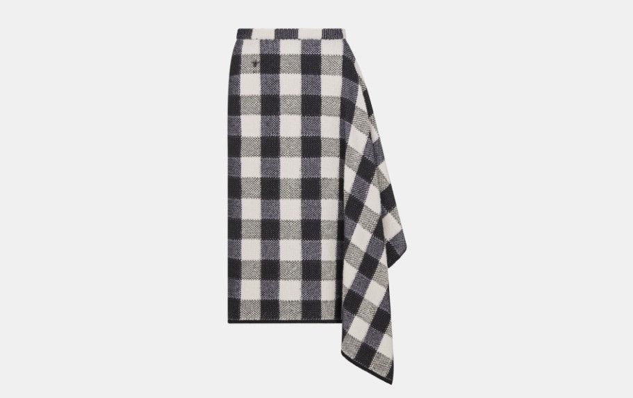 Dior o1w1db10824 Check'n' Wrap Skirt in Grey Black Size 30" / US 8 / IT 44 - 1 Thumbnail
