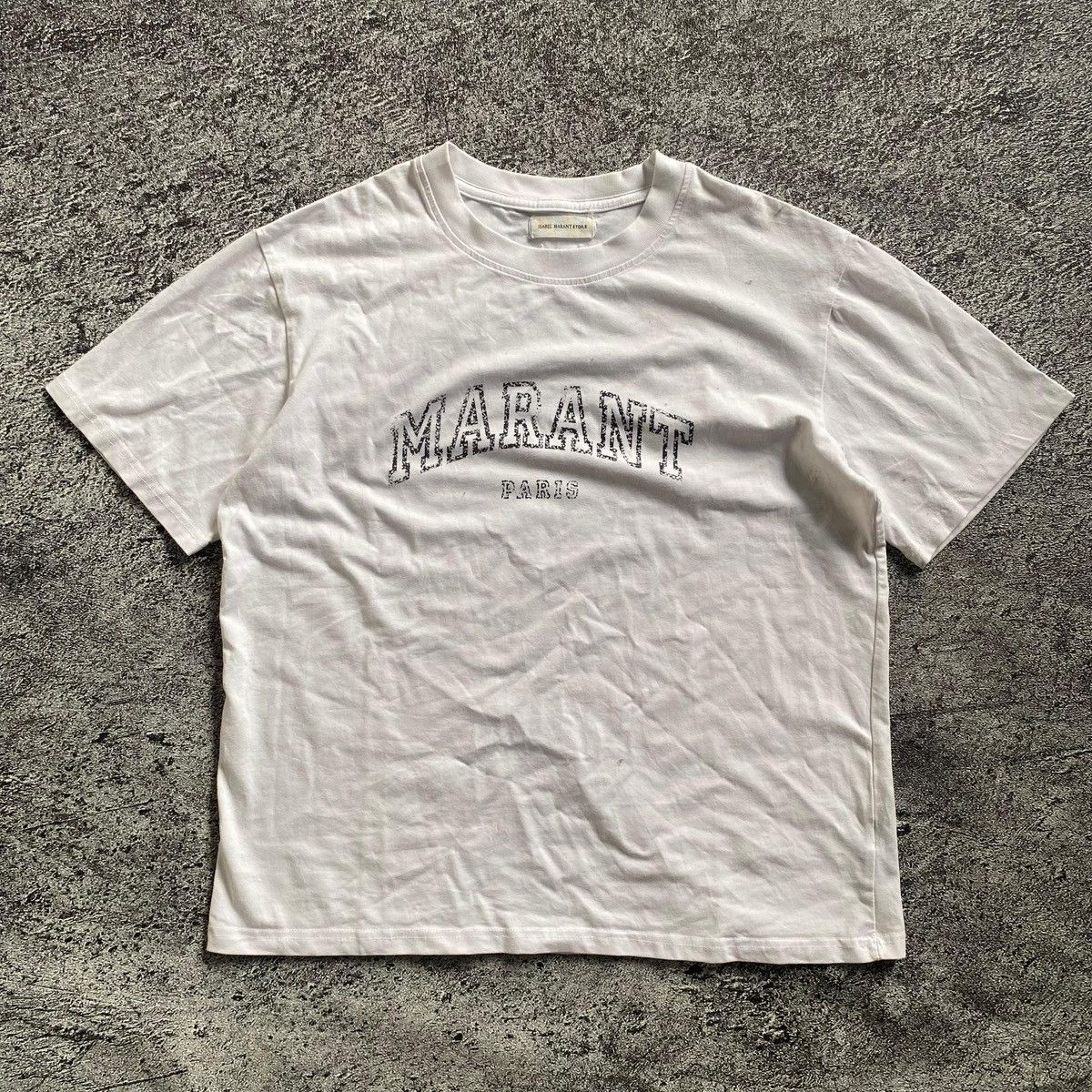 Designer × Isabel Marant × Isabel Marant Etoile 2000s - Isabel Marant Etoile Cracked Boxy White Tshirt Size M / US 6-8 / IT 42-44 - 1 Thumbnail