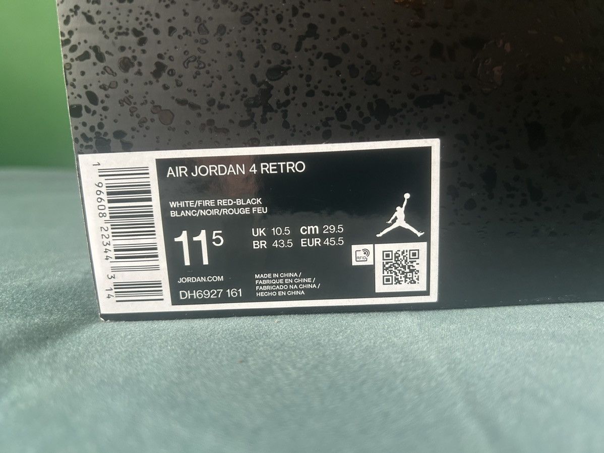 Jordan Brand Nike Air Jordan 4 Red Cement 2023 Size US 11.5 / EU 44-45 - 6 Thumbnail
