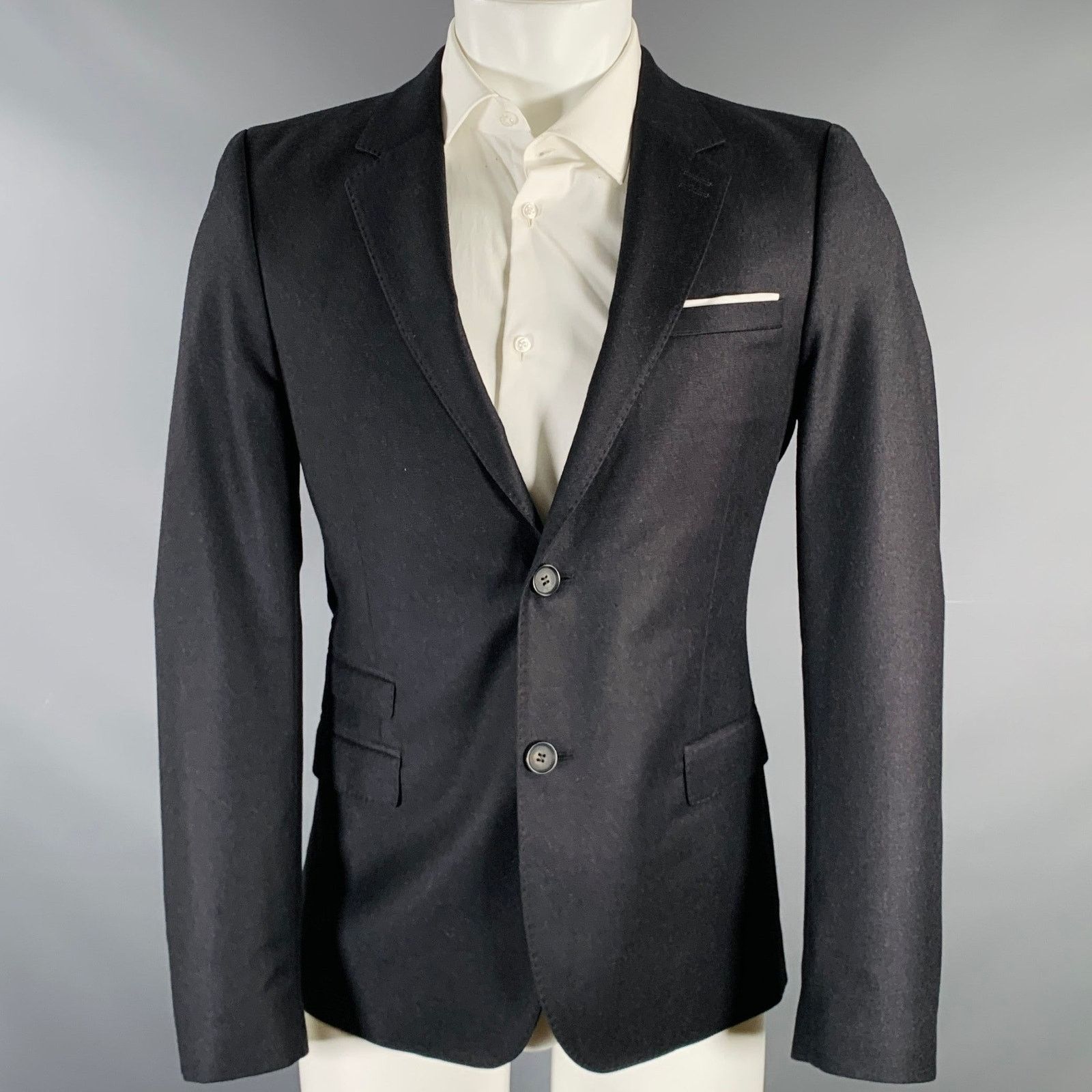 The Kooples Size 36 Grey Charcoal Wool Notch Lapel Sport Coat Size 36R - 1 Thumbnail