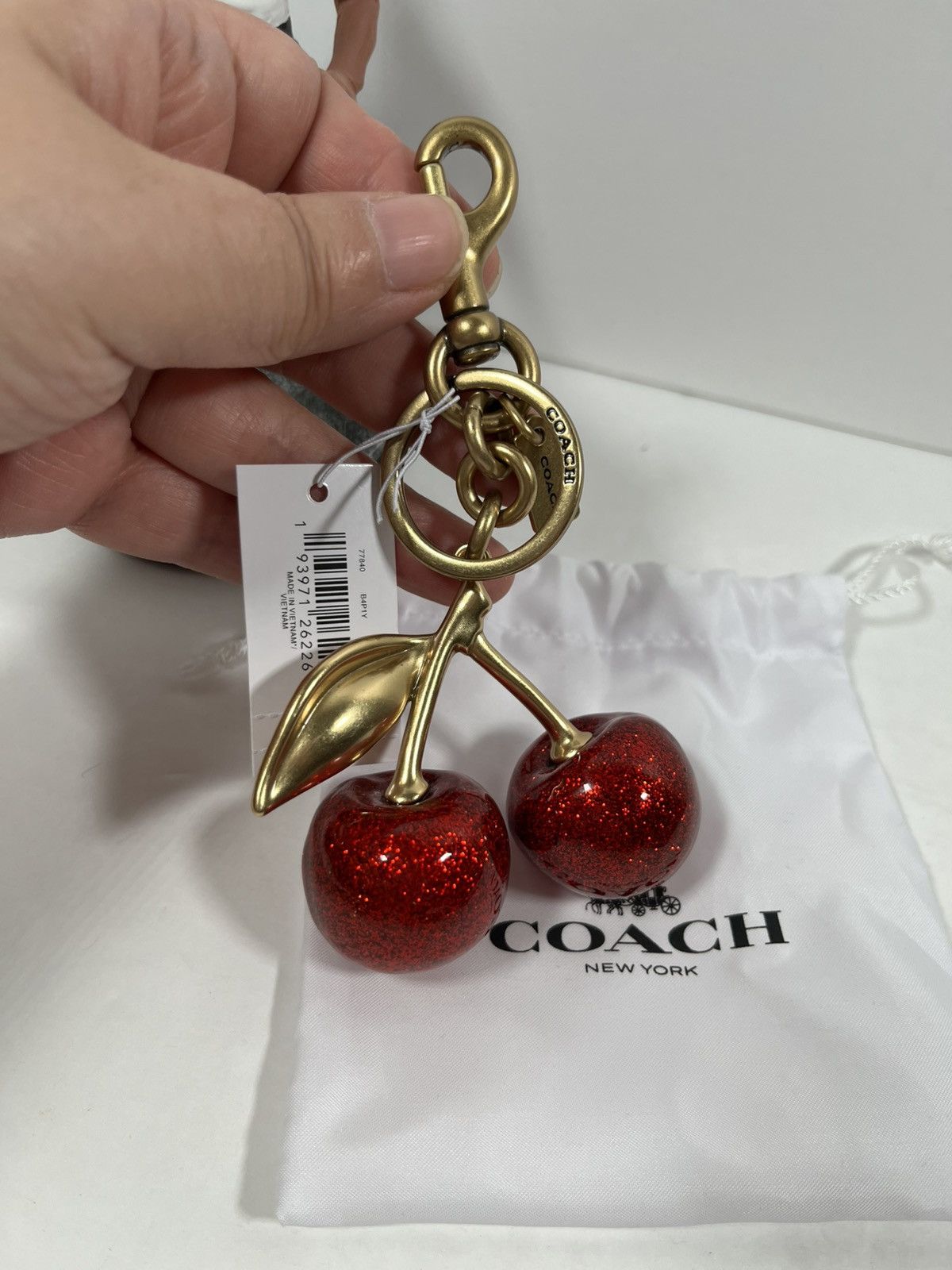 Coach NWT COACH Cherry Red Gold Keychain Bag Size ONE SIZE - 3 Thumbnail