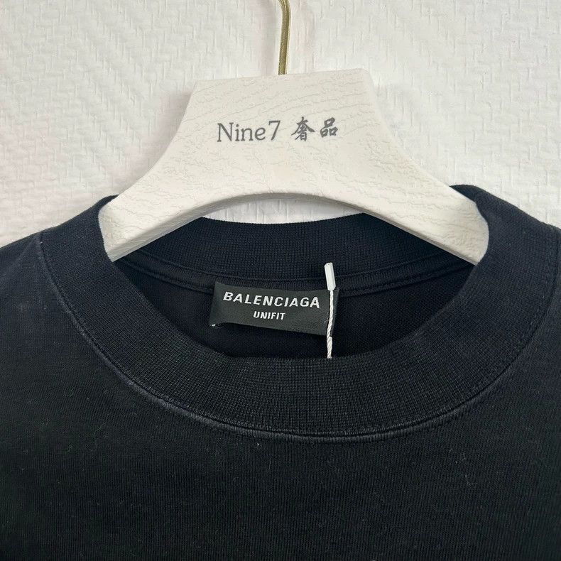 Balenciaga Balenciaga Black Crystal Letter Short Sleeve Size US S / EU 44-46 / 1 - 2 Thumbnail