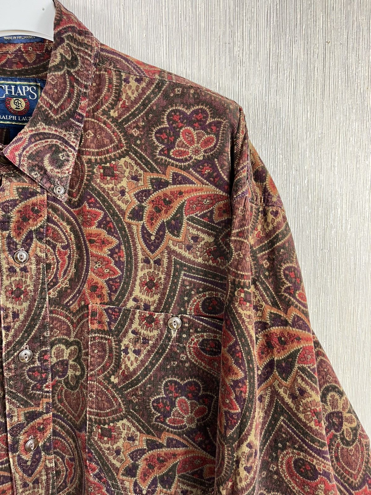 Chaps Ralph Lauren × Ralph Lauren × Vintage Chaps Ralph Lauren corduroy velvet fullprint floral shirt Size US L / EU 52-54 / 3 - 4 Thumbnail
