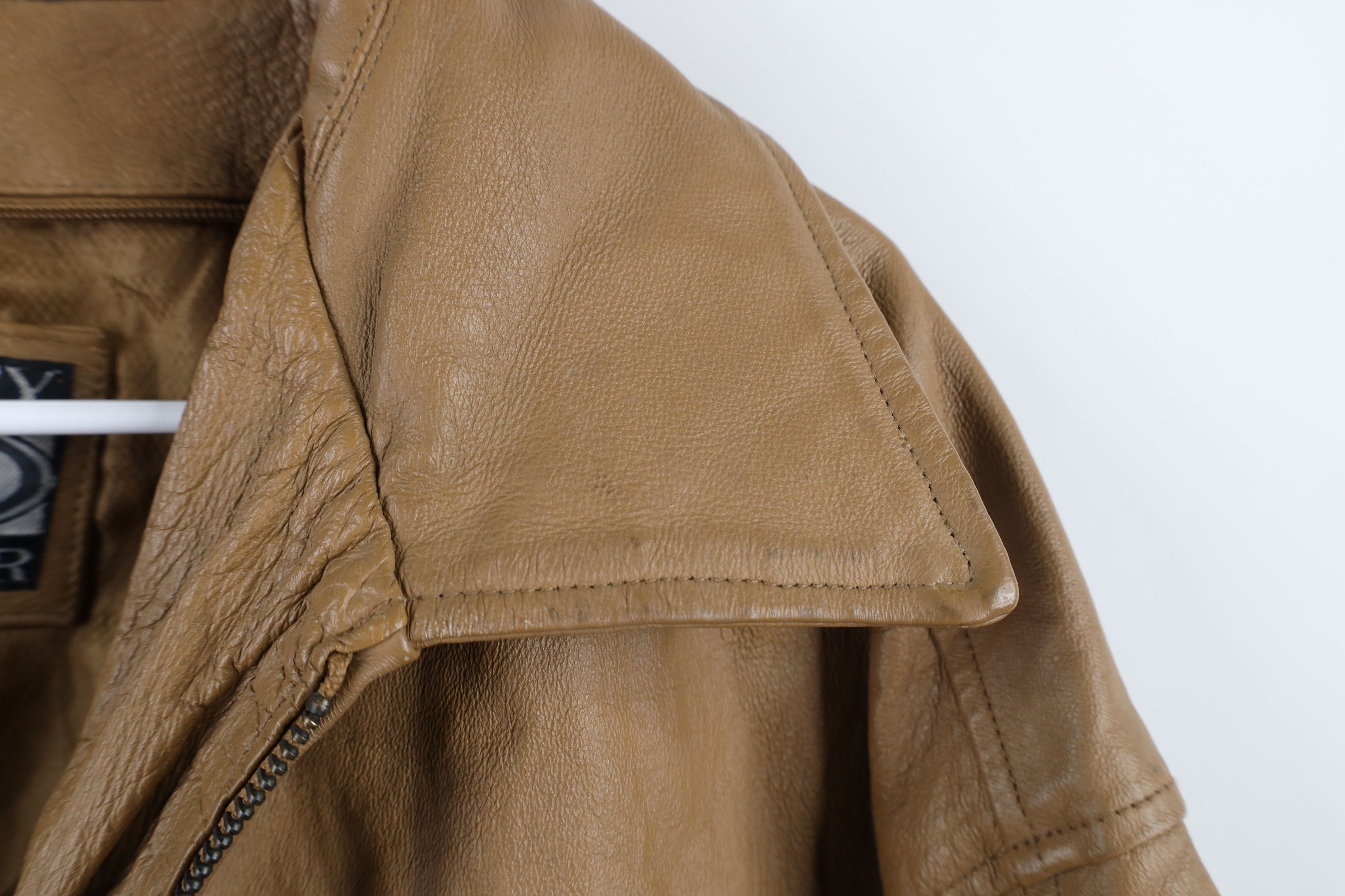 Vintage Vintage 90s Streetwear Leather Full Zip Bomber Jacket Brown Size US XL / EU 56 / 4 - 8 Thumbnail