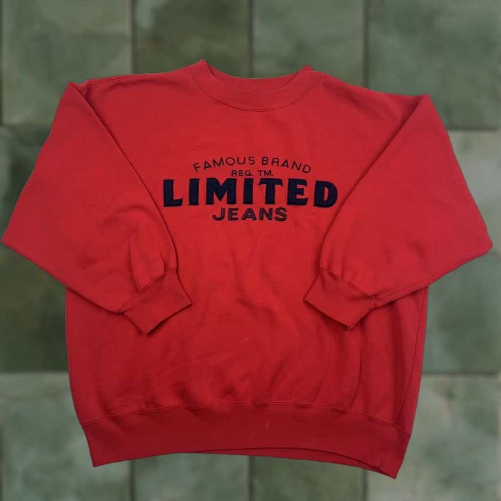 Vintage VINTAGE Limited Jeans Sweatshirt Womens Large Crewneck Embroidery Hipster 90s Red Pullover) Size L / US 10 / IT 46 - 1 Thumbnail