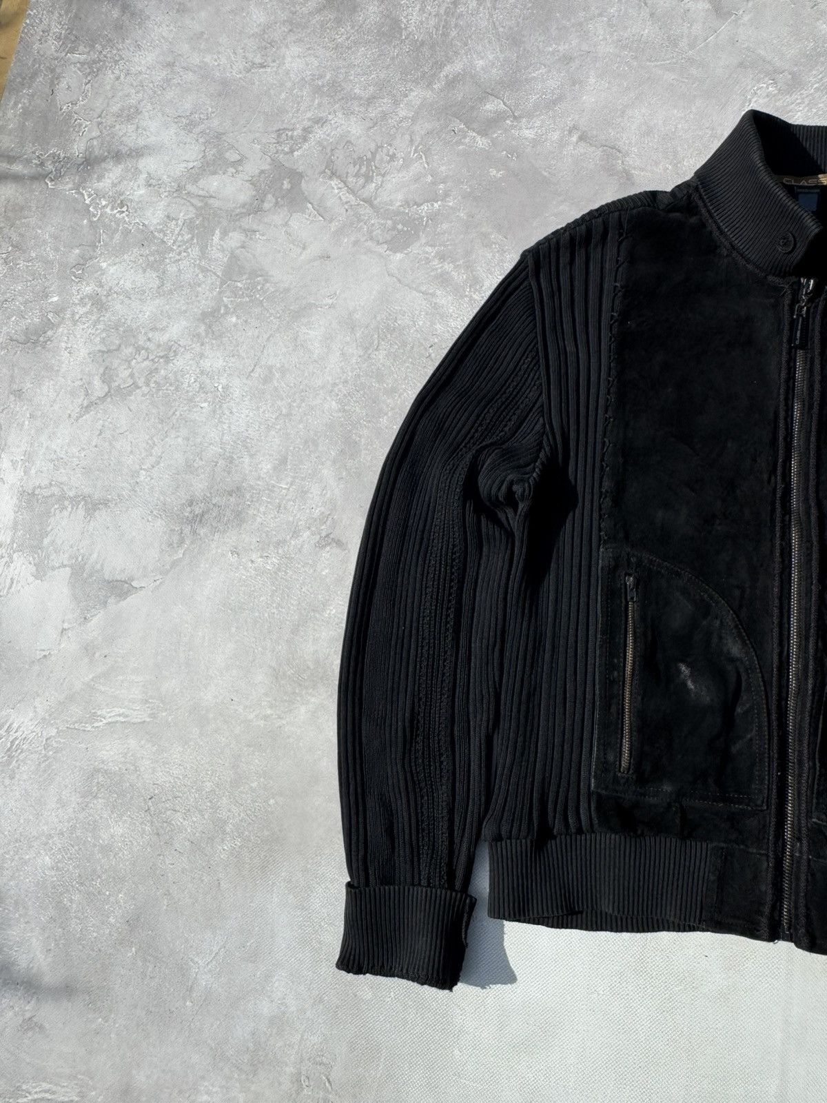 Roberto Cavalli Roberto Cavalli Class Knit&Leather Zip Sweater Jacket Size US L / EU 52-54 / 3 - 4 Thumbnail