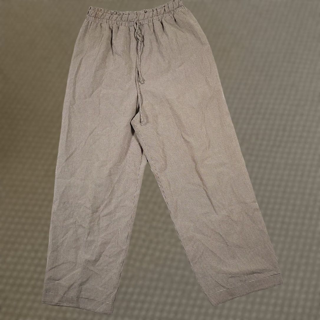 Vintage VINTAGE christy girl Pants Women's 10 Black Tan Check Pull On Wide-Leg Crop USA Made Size 32" / US 10 / IT 46 - 1 Thumbnail