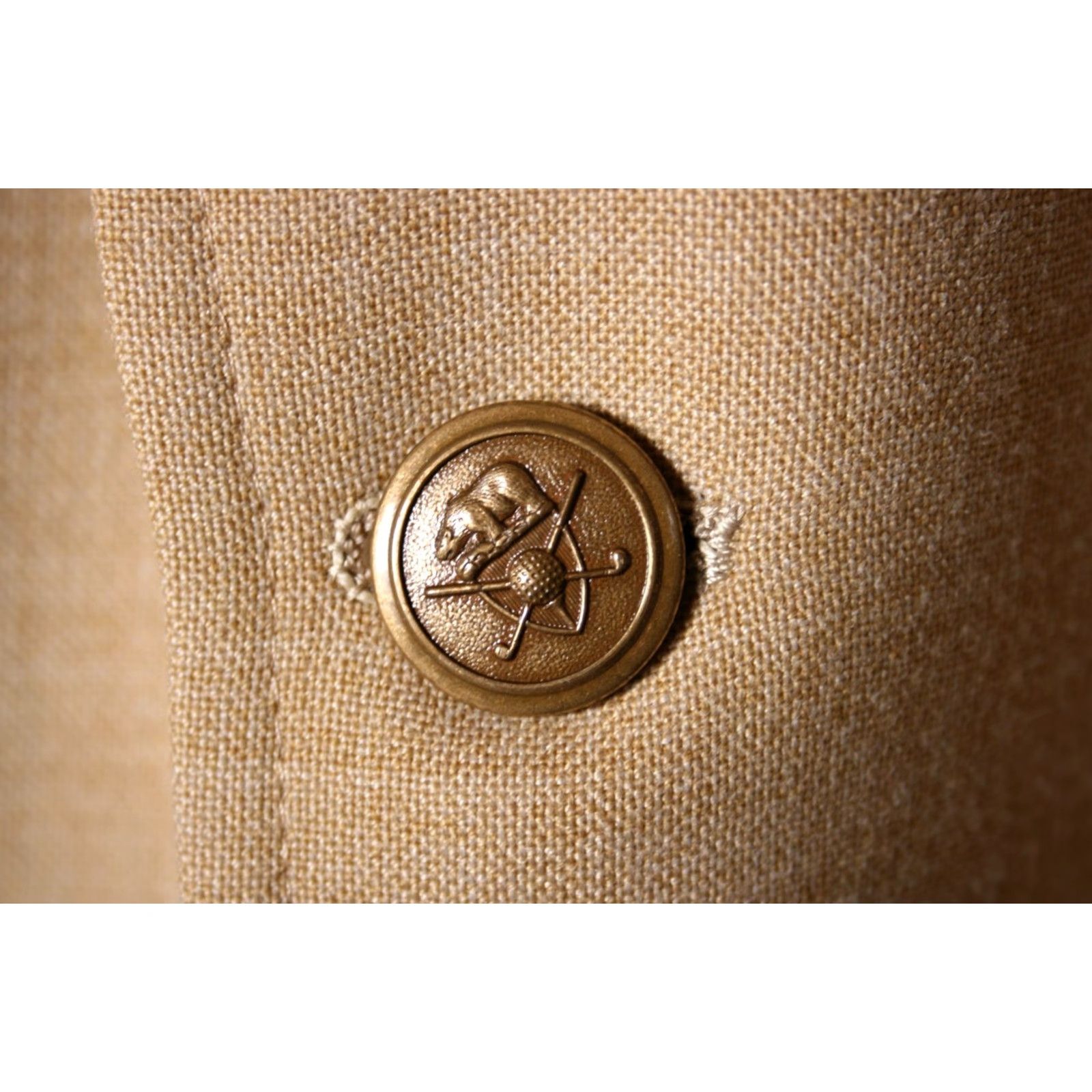 Hart Schaffner Marx VINTAGE Hart Schaffner Marx Jack Nicklaus Golden Bear Tan Blazer 42R Blazer Mens Tan 2-Button 3-Button Single-Vented Excellent Size 42R - 4 Thumbnail
