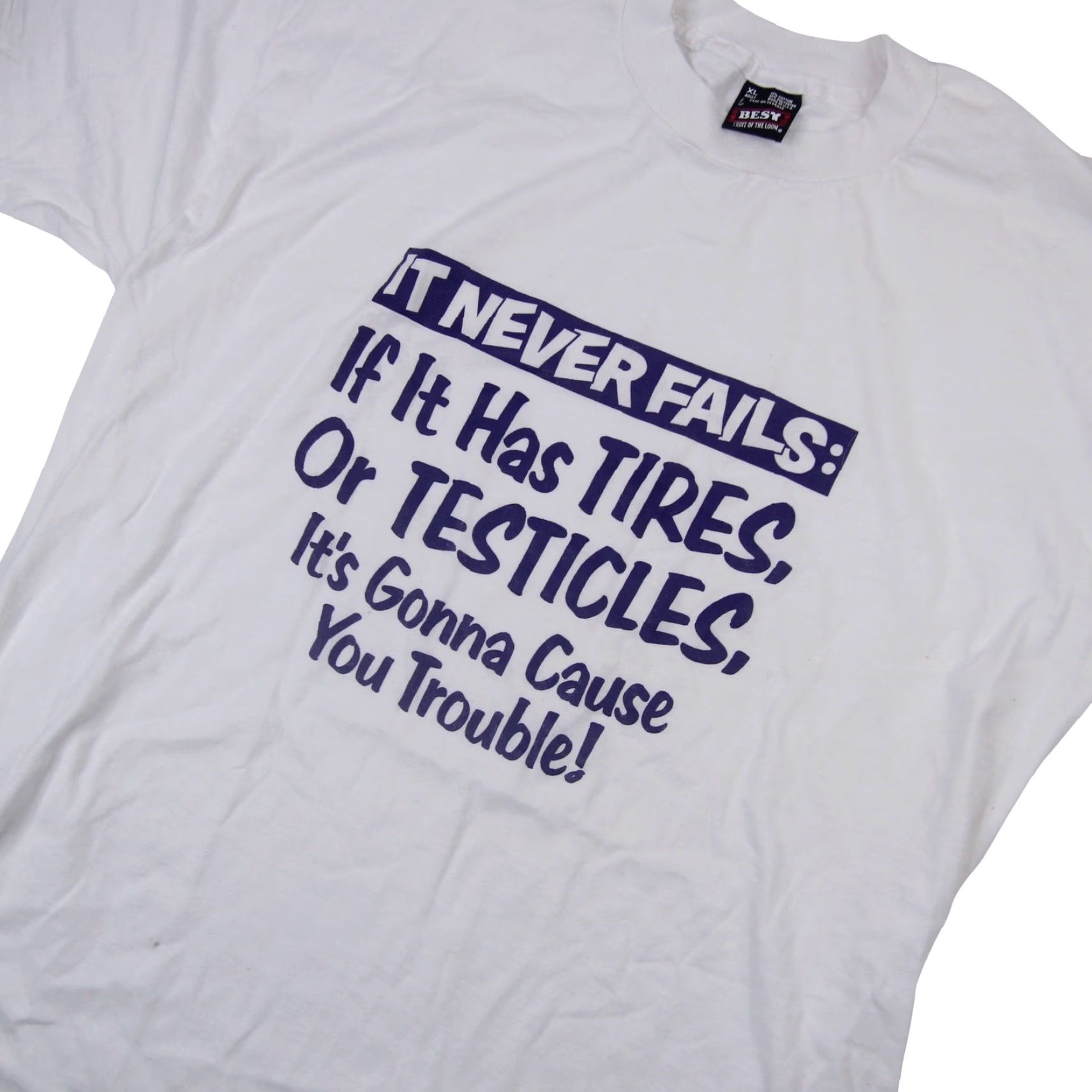 Vintage VINTAGE Slogan Mens XL Graphic T Shirt White Size US XL / EU 56 / 4 - 2 Thumbnail