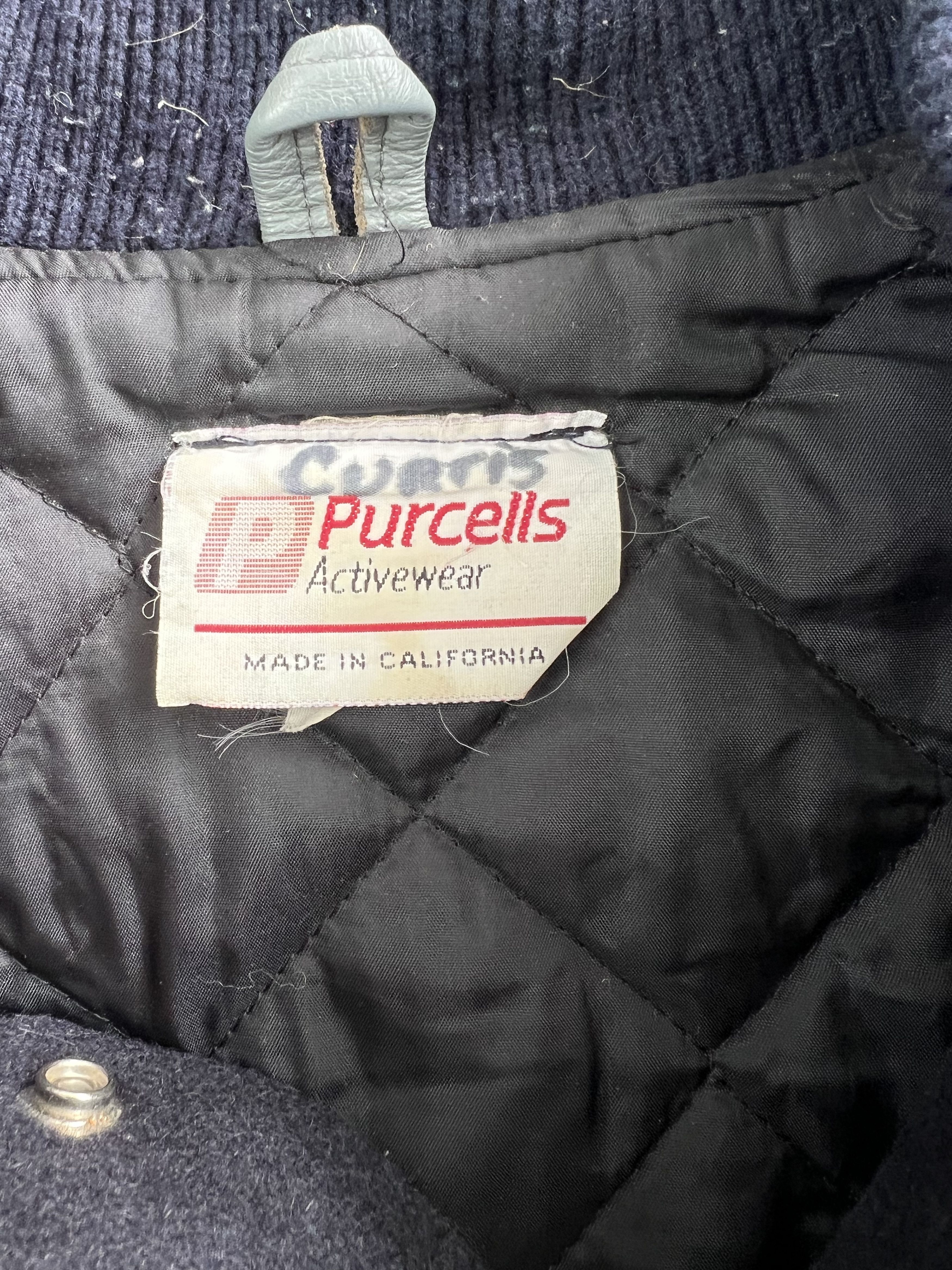 Vintage PURCELLS VARSITY JACKET MADE IN CALIFORNIA BLACK Size US XXL / EU 58 / 5 - 8 Thumbnail